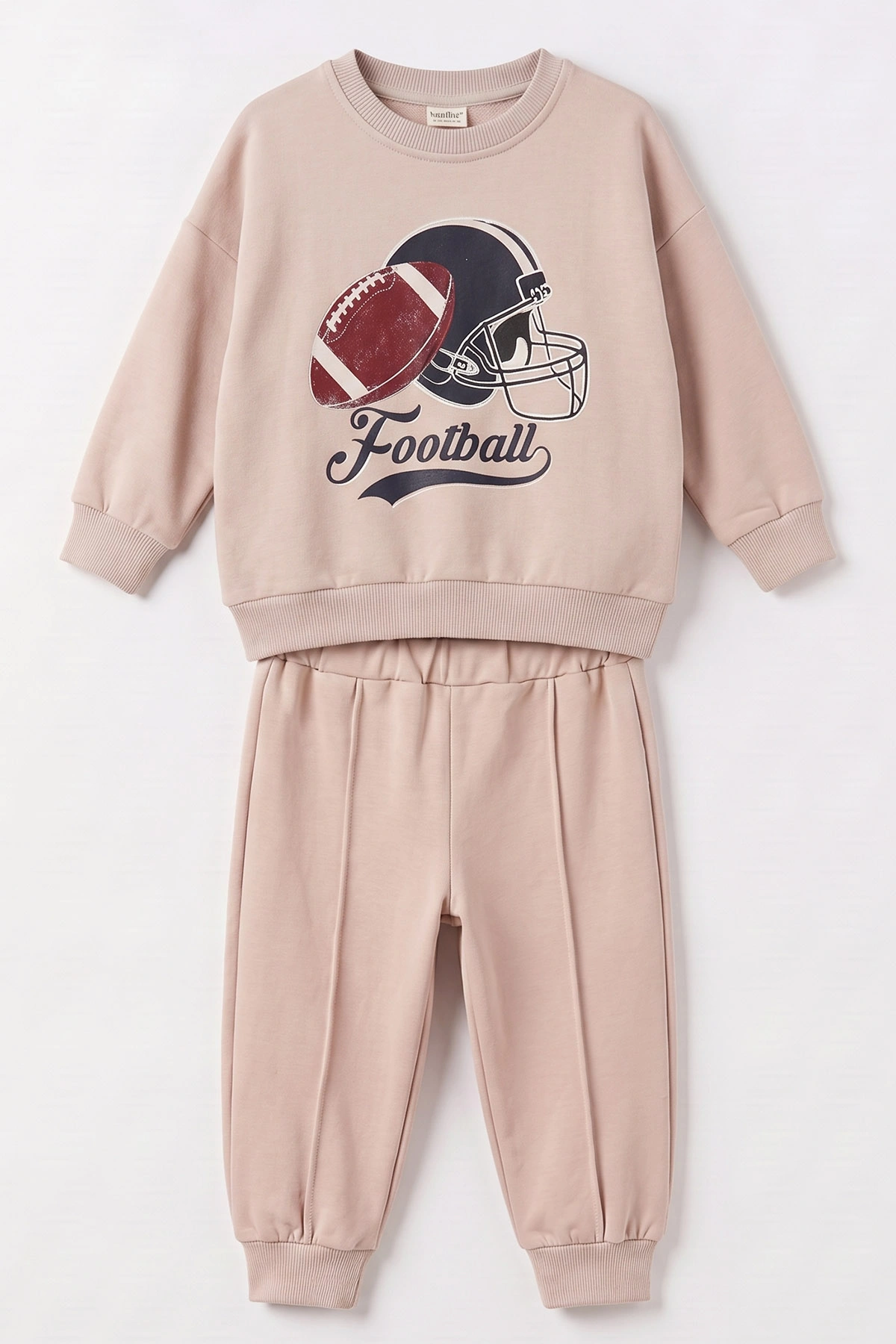 Siyah (1-4 Yaş)Football Baskılı Sweatli Şişme Yelekli 2 İp Erkek Çocuk&Bebek 3'lü Takım 490195