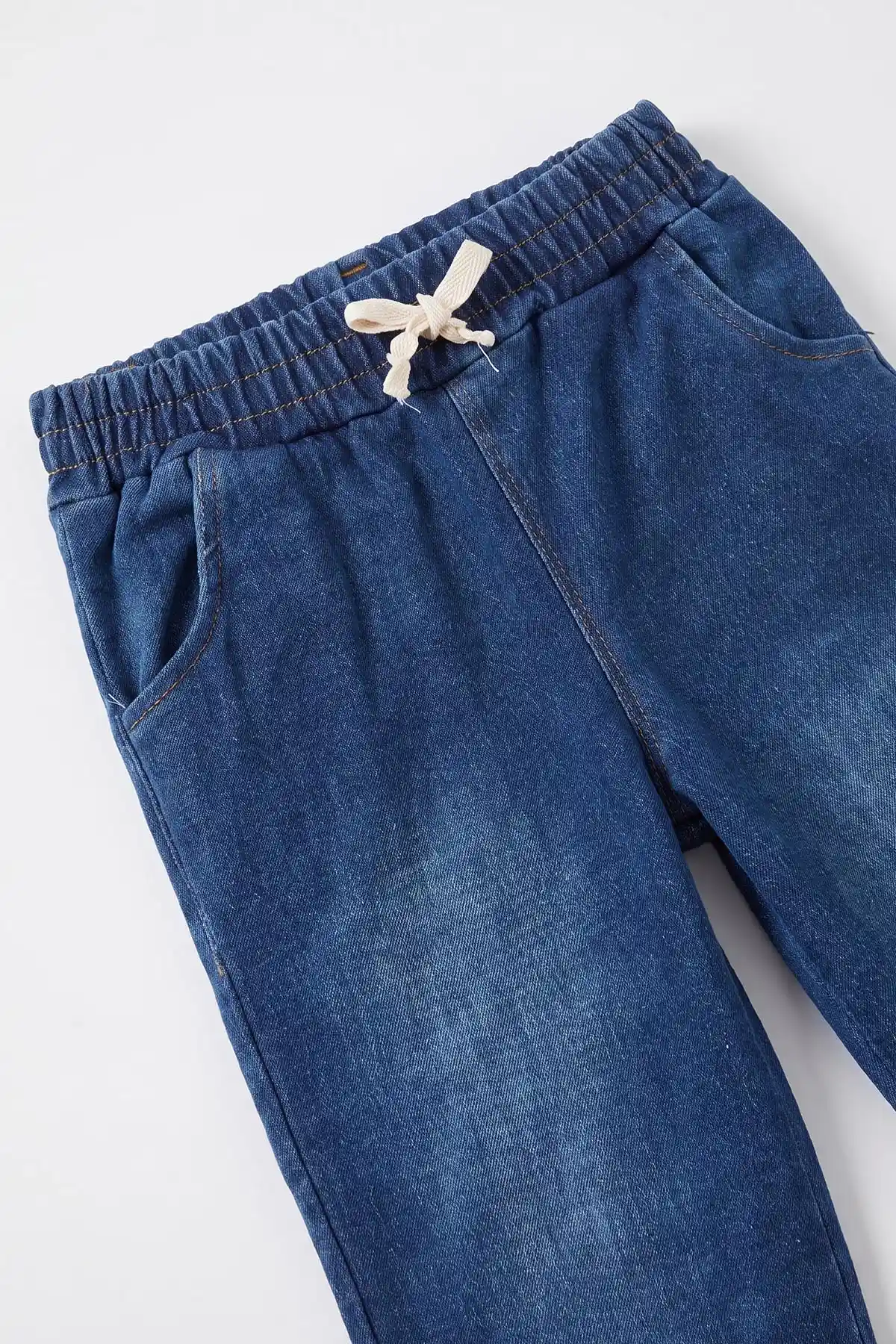 Siyah (1-5 Yaş) Ayı Nakışlı Yakası Patlı 3 İp Şaedonlu Sweatli Kot Pantolonlu Erkek Çocuk Takım 490699