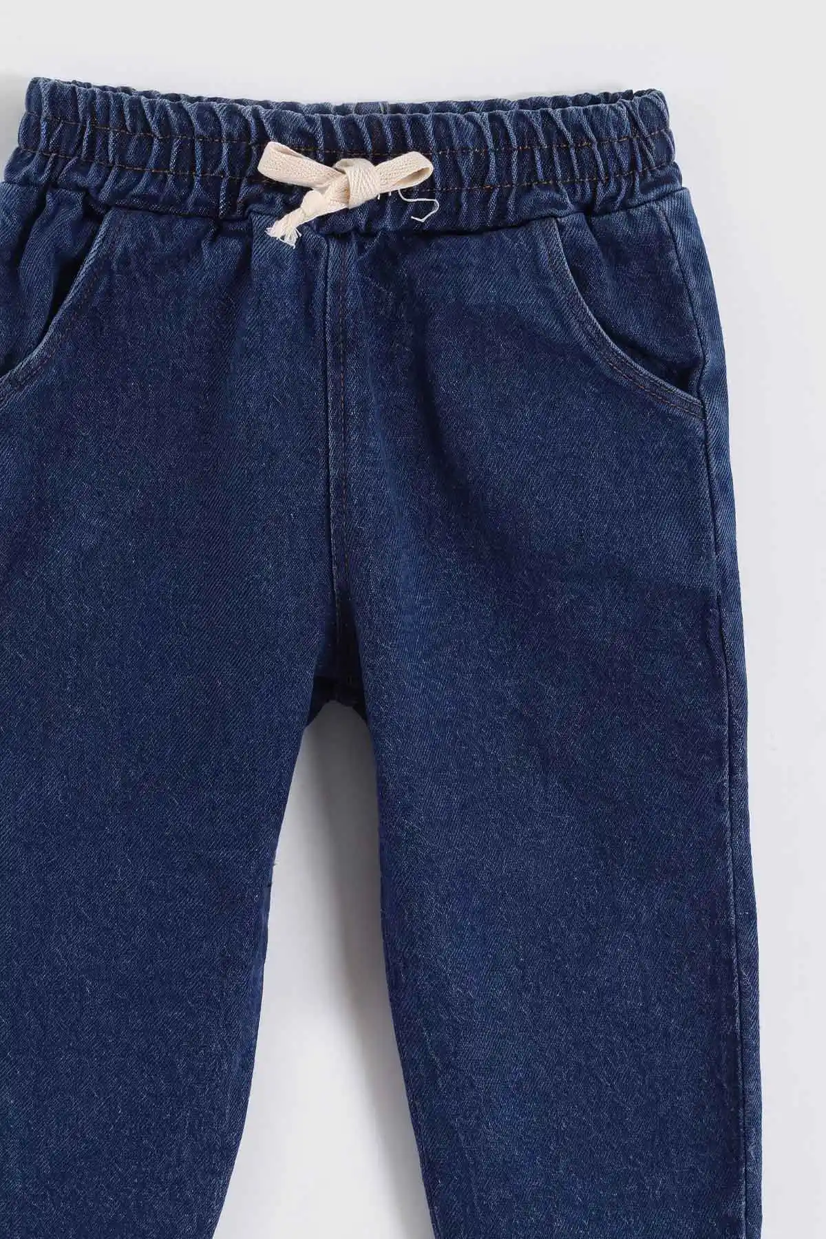 Siyah (1-5 Yaş) Çizgi Baskılı Kot Pantolonlu Erkek Çocuk Takım 478981
