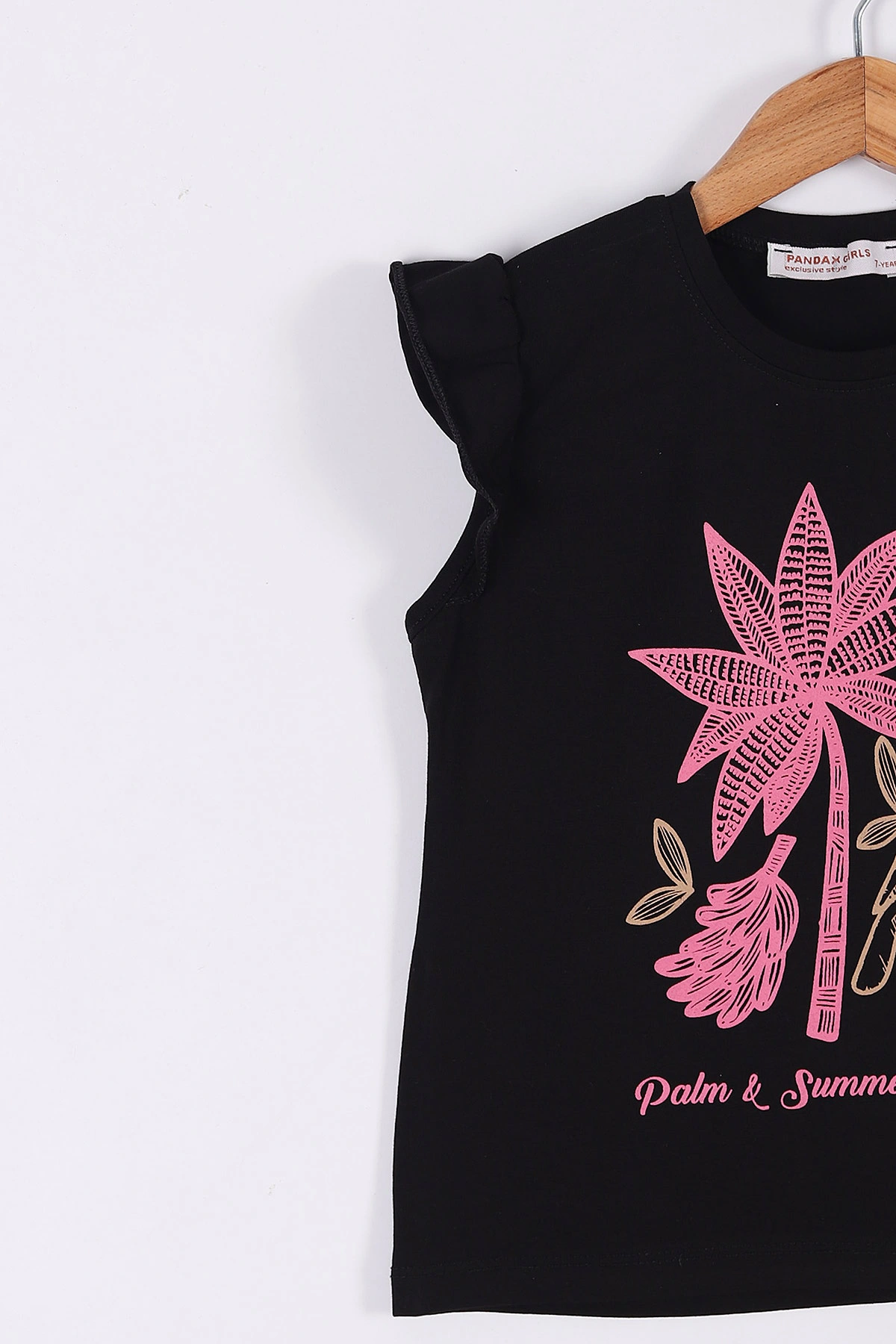 Siyah (11-14 Yaş) Çiçekli Viskon Şortlu Kız Çocuk Takım 277047