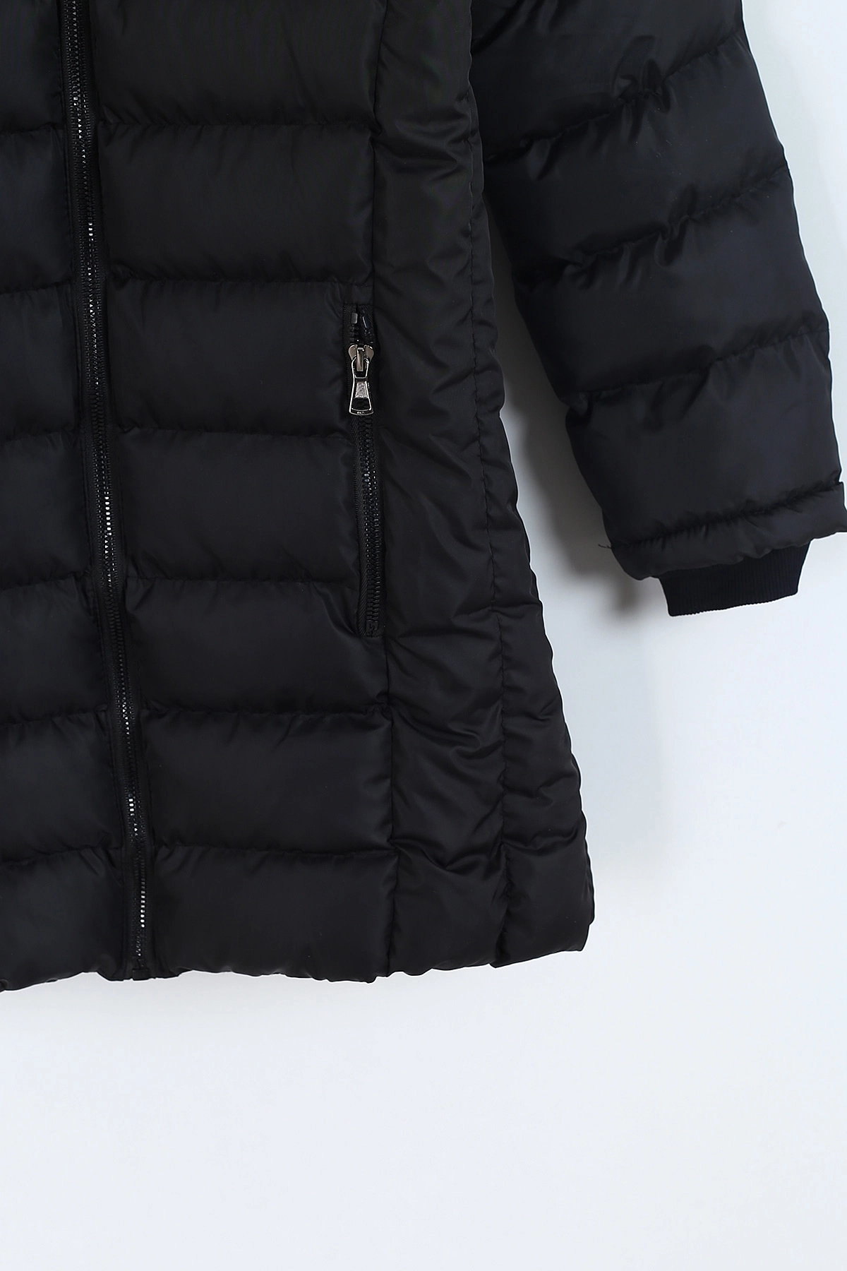 Siyah (11-14 Yaş) Kapüşon Peluşlu İçi Kürklü Kız Çocuk Mont 309317