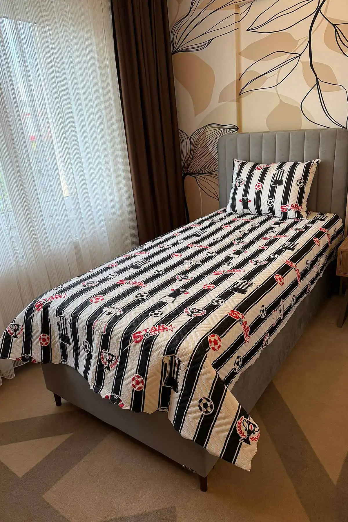 Siyah 160x240 Cm Tek Kişilik Taraftar Pike Takımı 470009