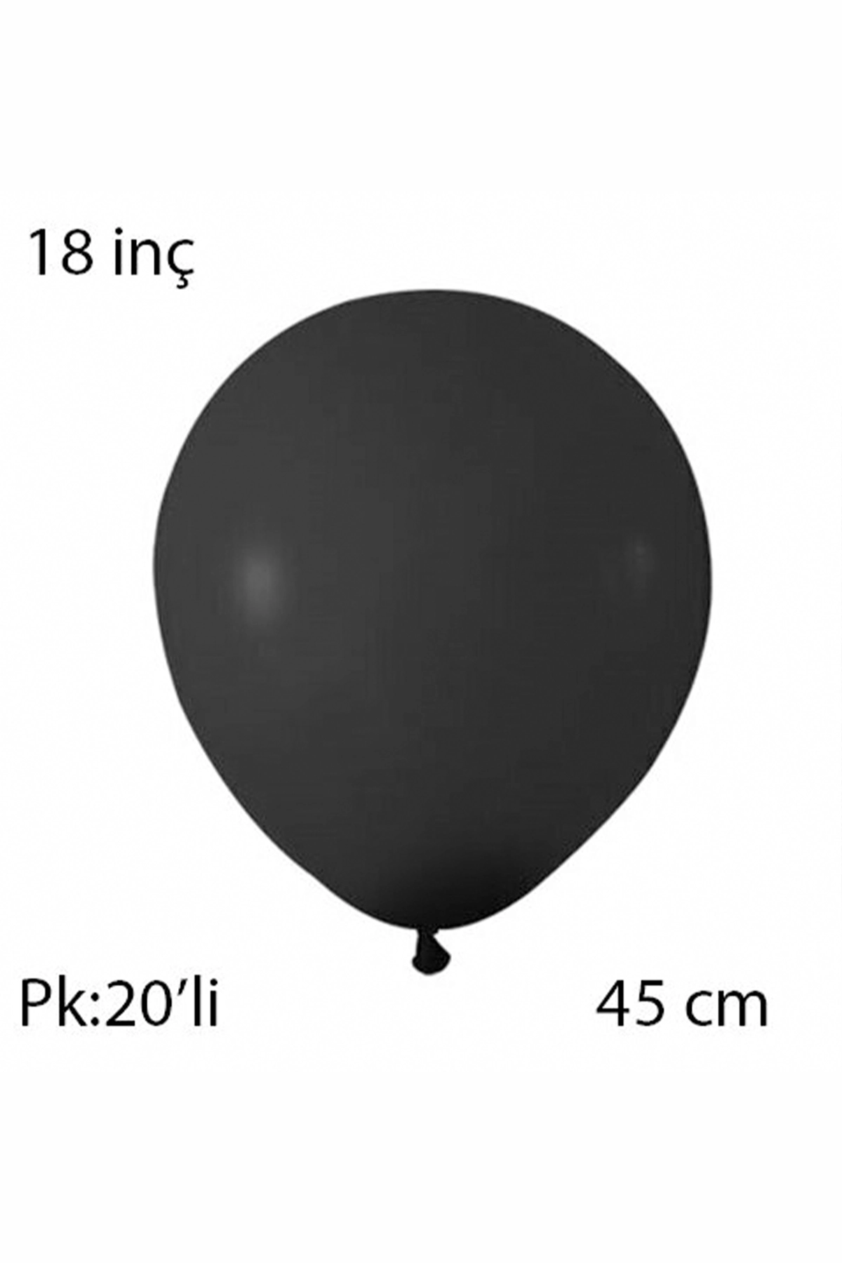 Siyah 18'' Jumbo Pastel Balon 10'lu Paket 301402