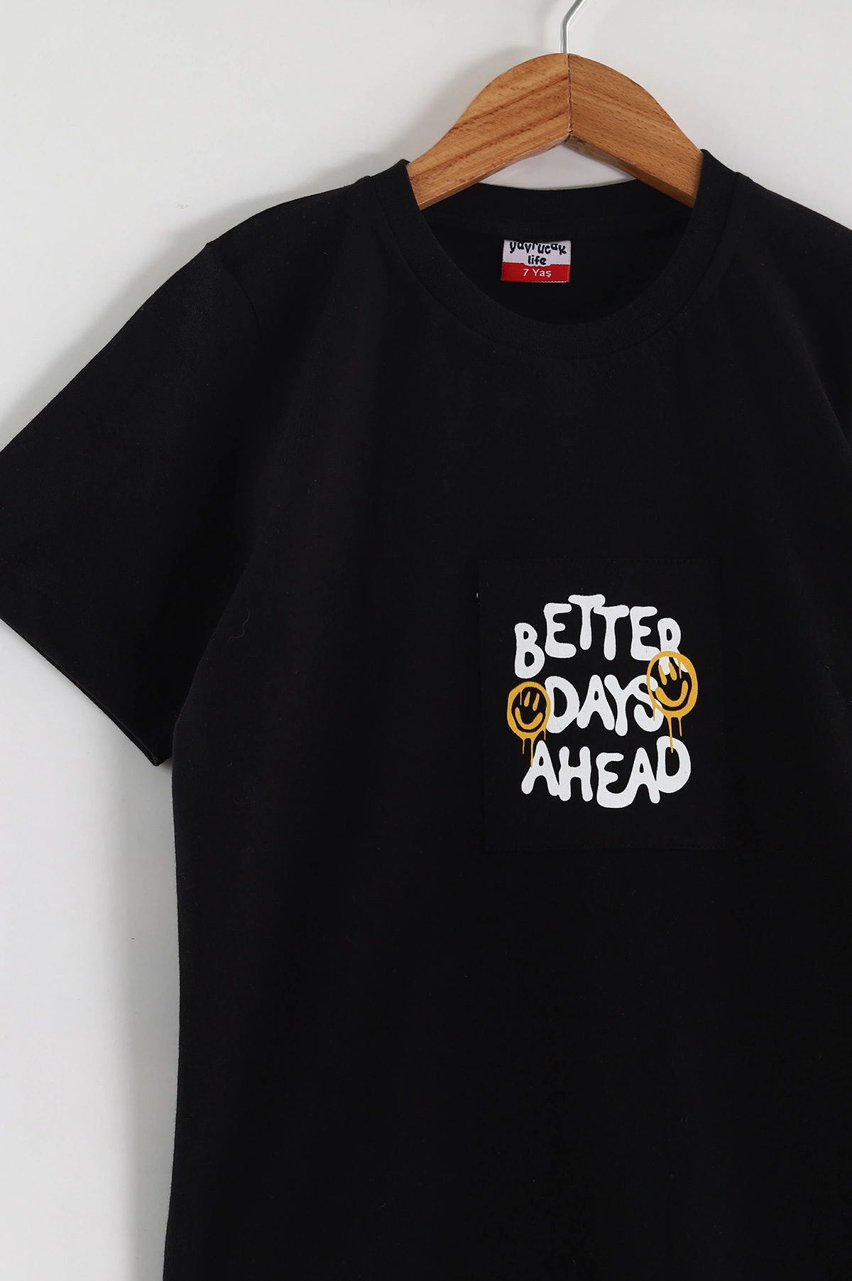 Siyah (2-10 Yaş) Better Days     Cep Detaylı  Şortlu Penye Erkek Çocuk Yazlık Takım 437822