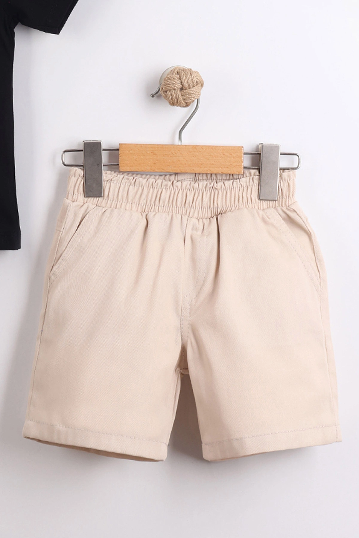 Siyah (2-10  Yaş) Polo Yaka Cool Boy Baskılı Tişörtlü Gabardin Şortlu Erkek Çocuk Yazlık 2'li Takım 454611