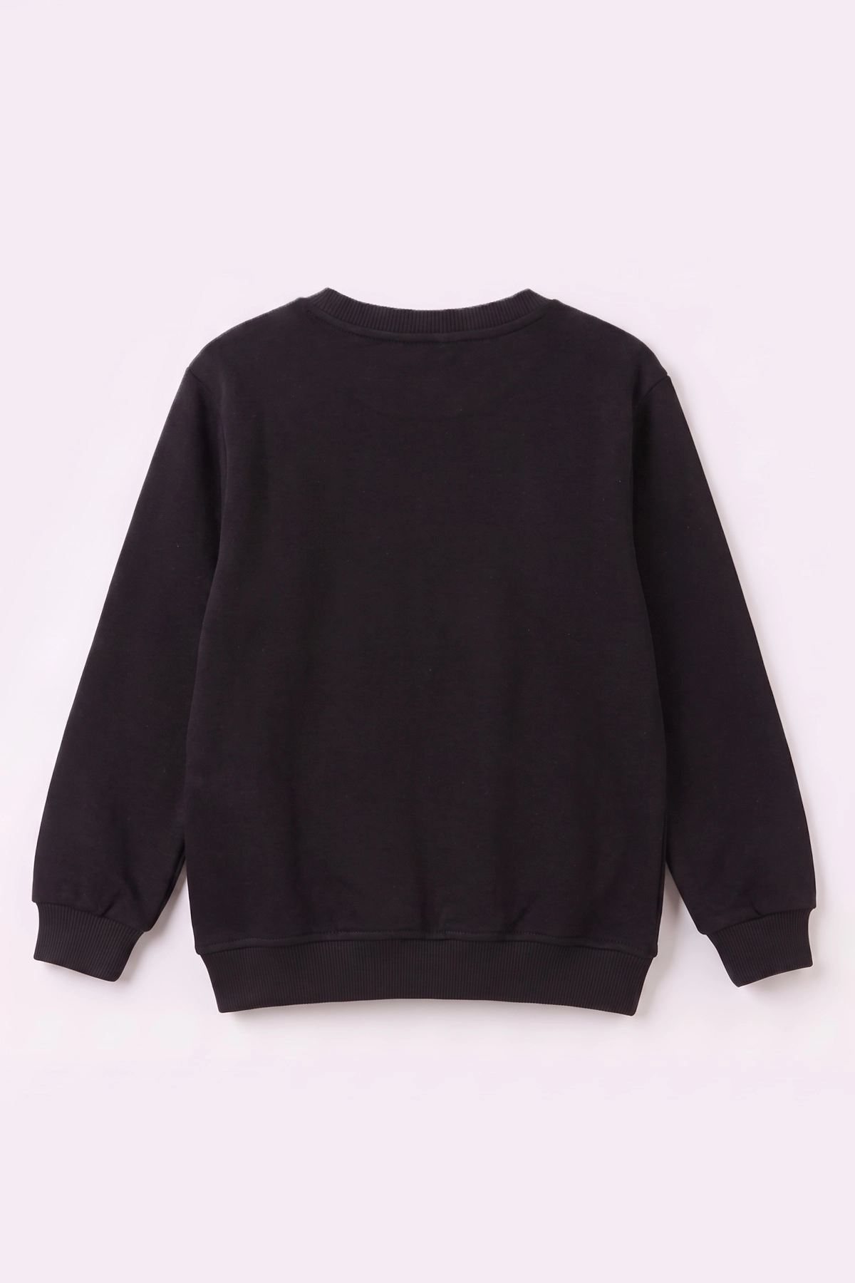Siyah (2-12 Yaş) Fiyonk Nakışlı Taşlı  İçi Şardonlu Kız Çocuk Sweatshirt 483278