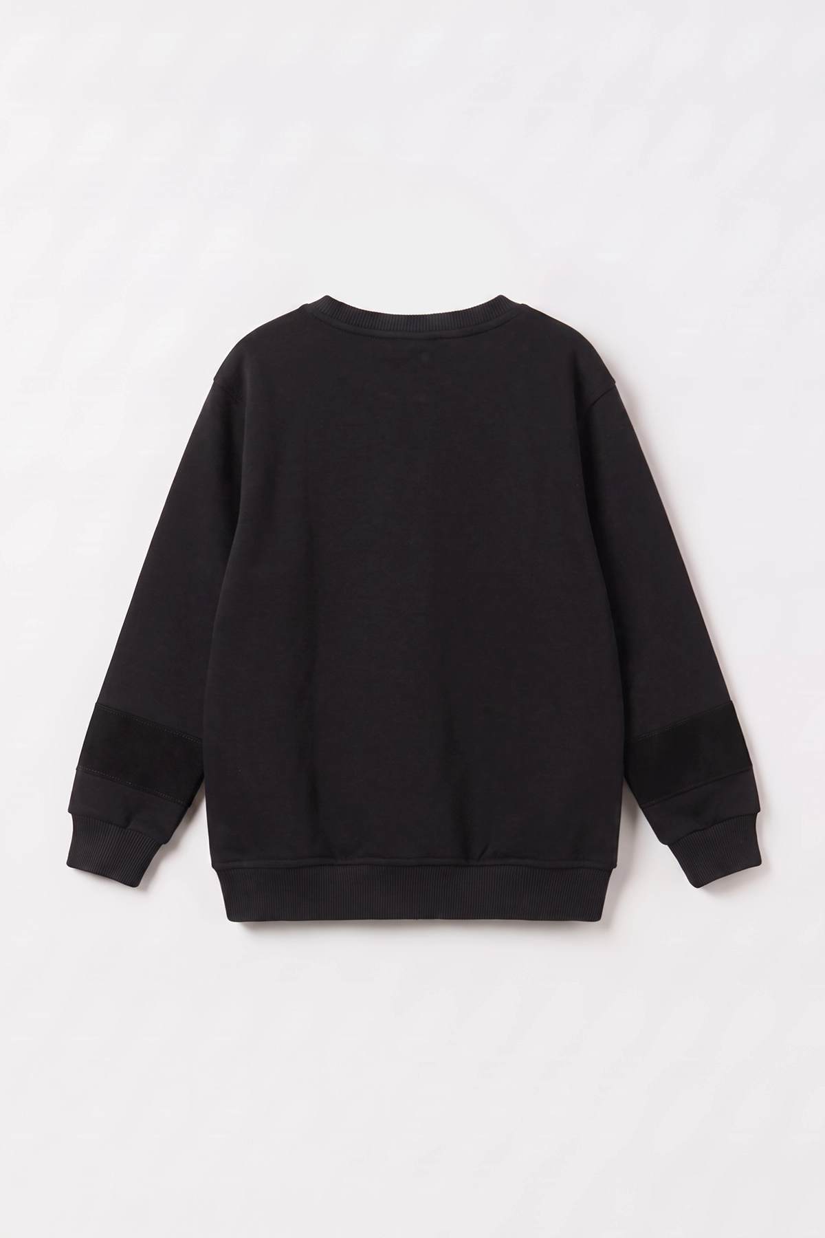Siyah (2-12 Yaş) R Nakışlı İçi Şardonlu Erkek Çocuk Sweatshirt 483306