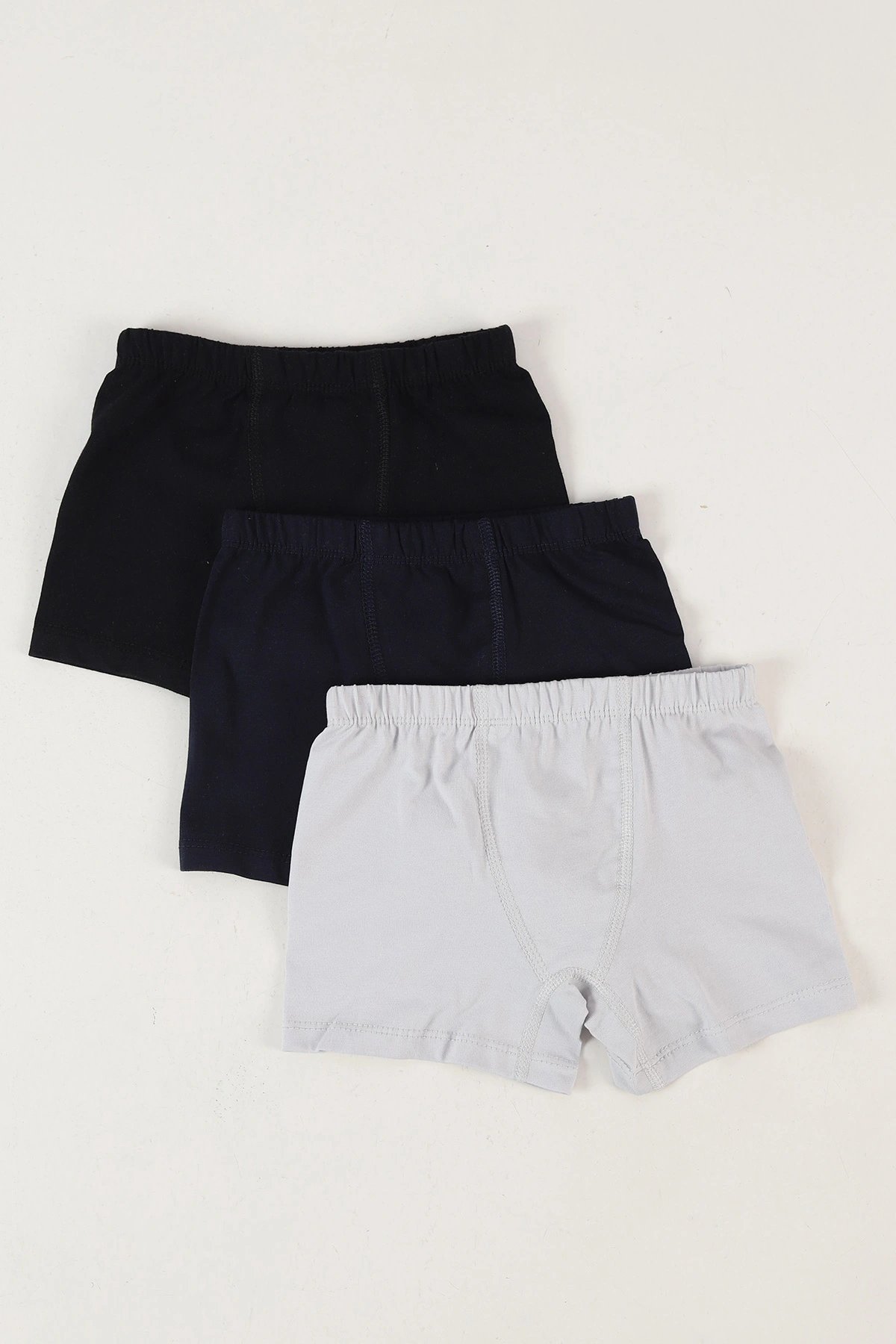 Siyah (2-15 Yaş)Düz Renk Erkek Çocuk 3'lü Boxer 460934
