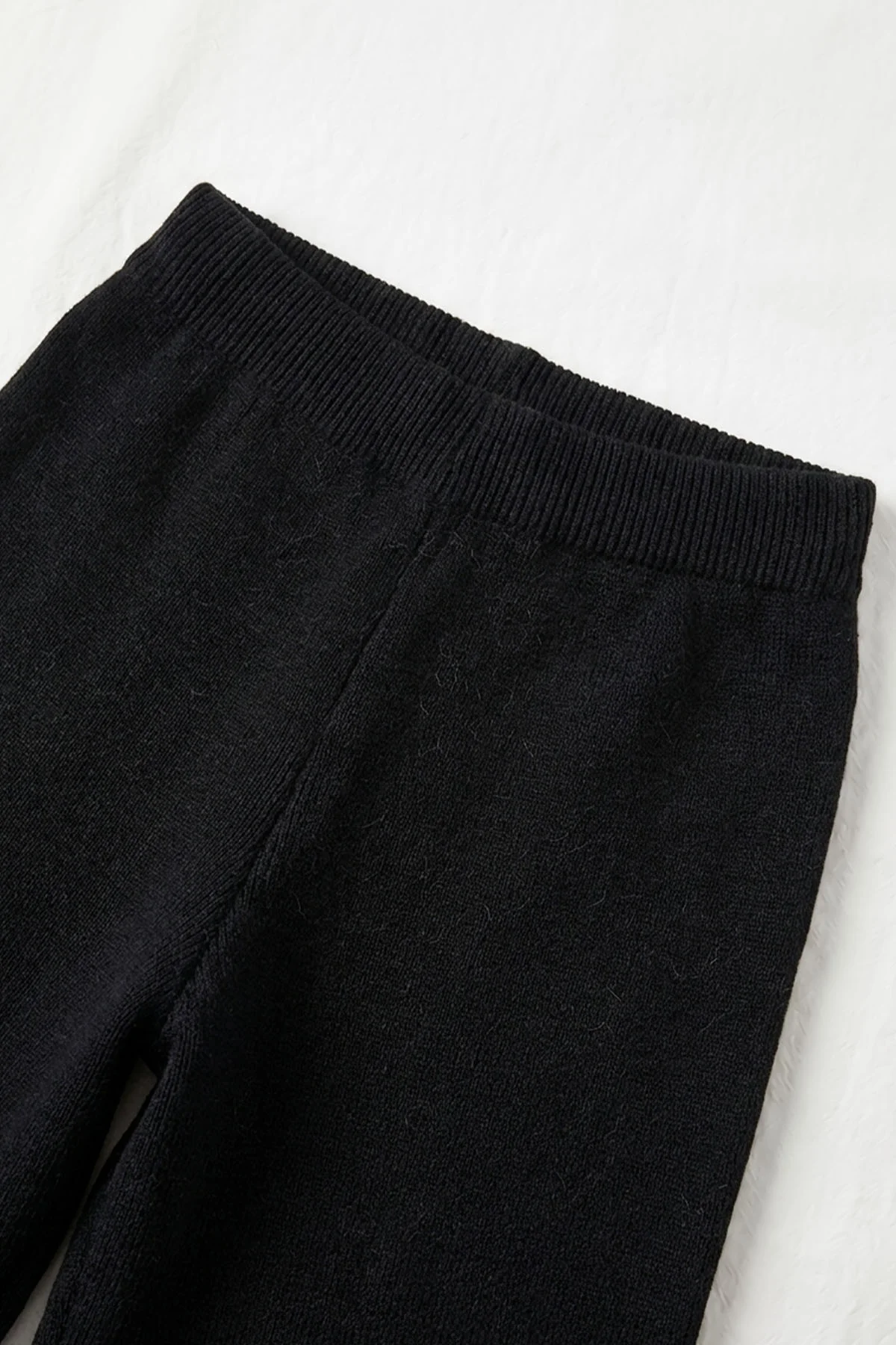 Siyah (2-8 Yaş) Boru Paça Triko Kız Çocuk Pantolon 474577