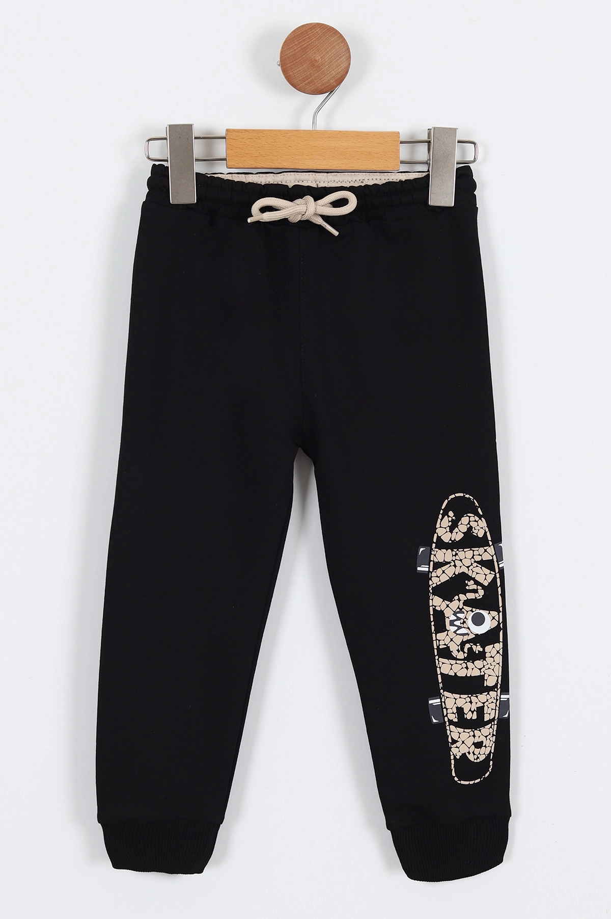 Siyah (2-8 Yaş) Skater Kabartma Baskılı Erkek Çocuk Alt 308974