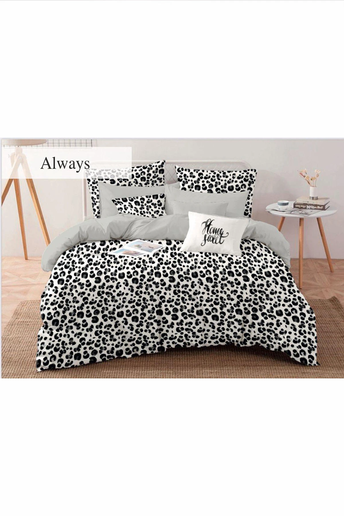 Siyah 200x220 Cm Evnur Home Flex Series Lastikli Çift Kişilik Nevresim Takımı 462248
