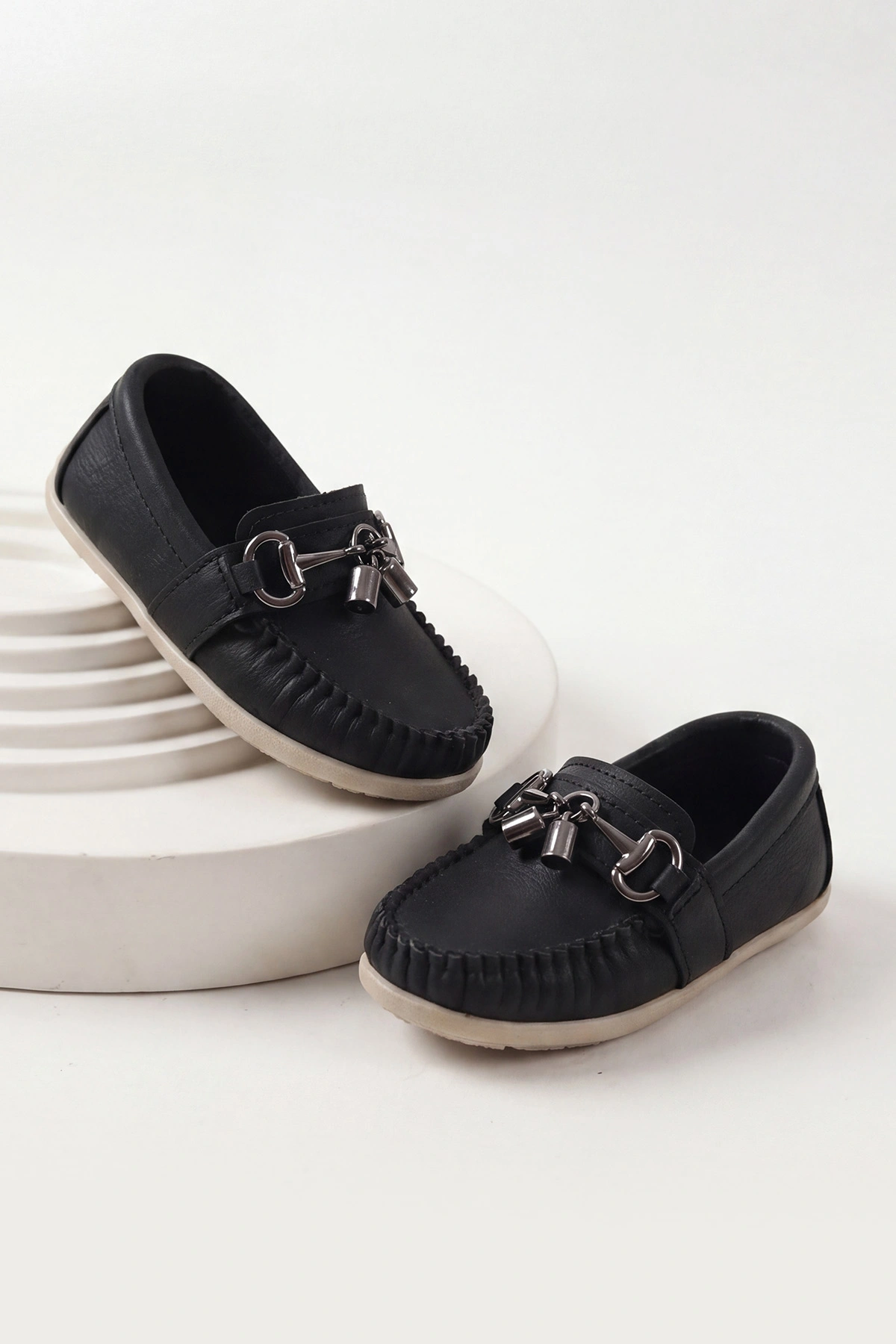 Siyah ( 21 - 24 ) Toka Detaylı Erkek Bebek Loafer Ayakkabı 463216