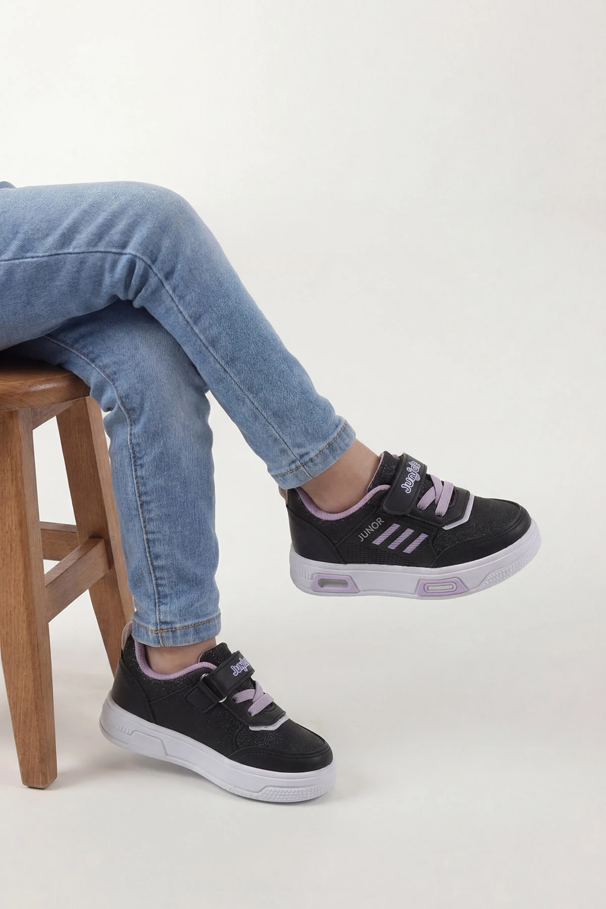 Siyah ( 22 - 25 ) Sim Detaylı Cırt Bantlı Kız Bebek Spor Ayakkabı 443394
