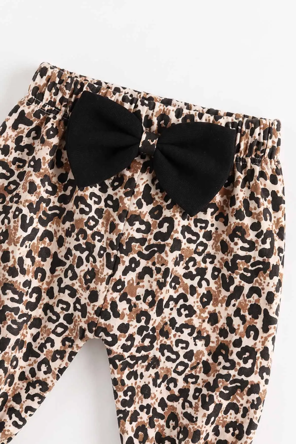Siyah (3-12 Ay)Leopar Desenli Kalpli Çıtçıt Zıbınlı Kız Bebek 3'lü Takım 476008