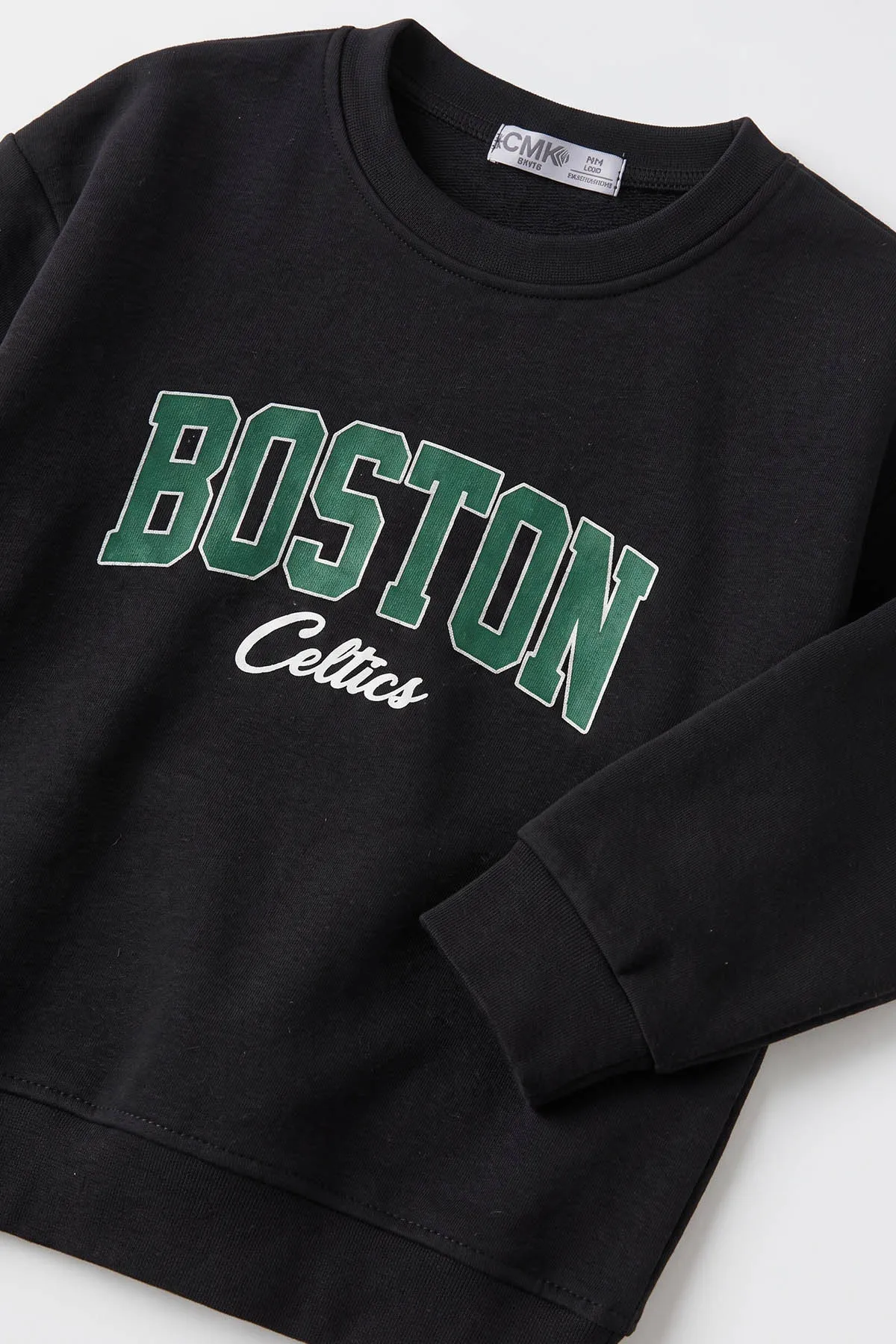 Siyah (3-12 Yaş) Boston Baskılı Erkek Çocuk Sweatshirt 473819