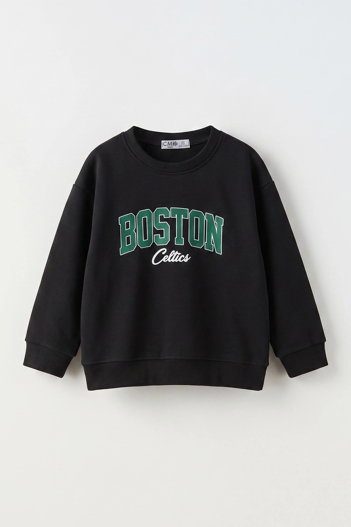 Siyah (3-12 Yaş) Boston Baskılı Erkek Çocuk Sweatshirt 473819