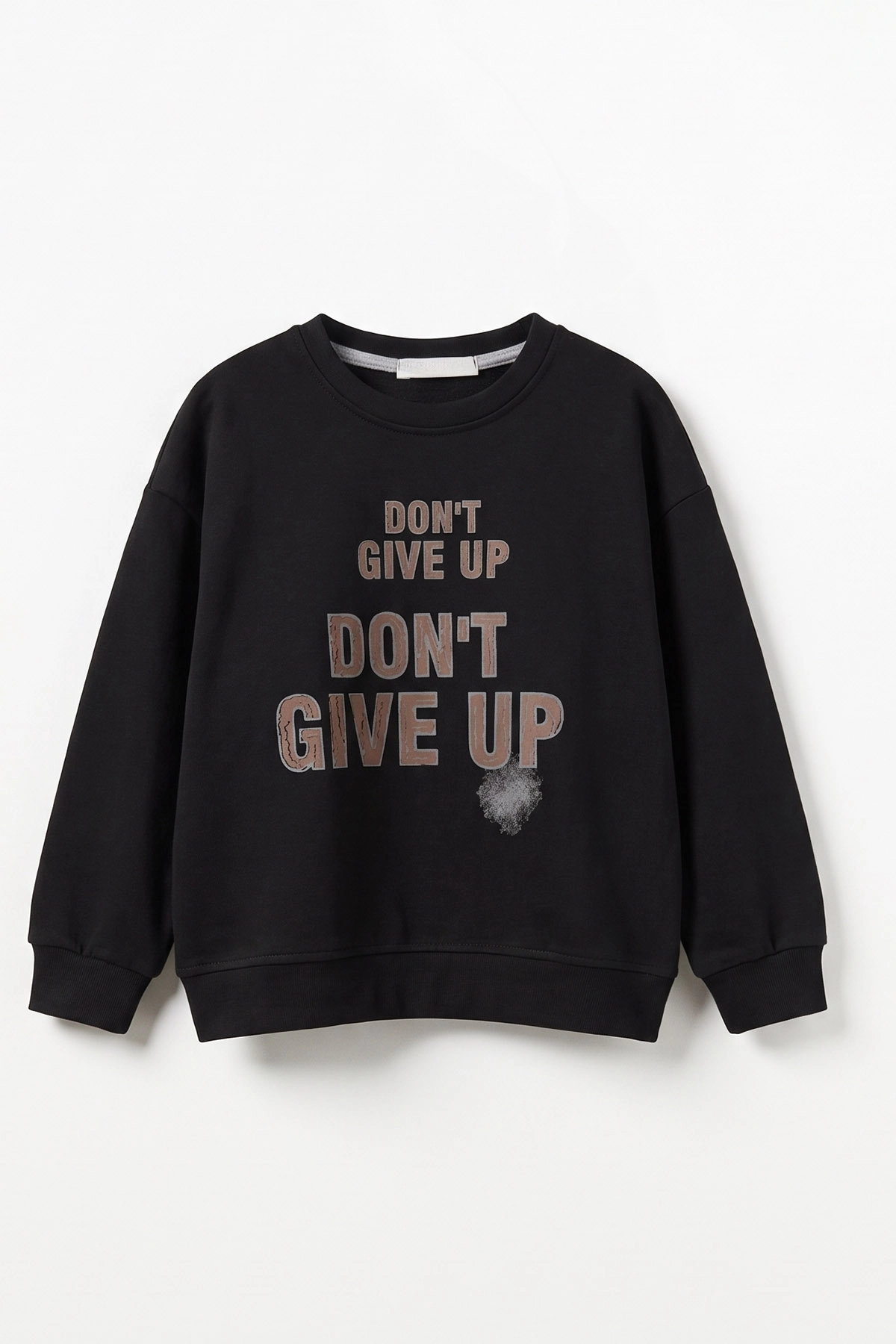 Siyah (3-12 Yaş) Dont Give Baskılı Erkek Çocuk Sweatshirt 479162