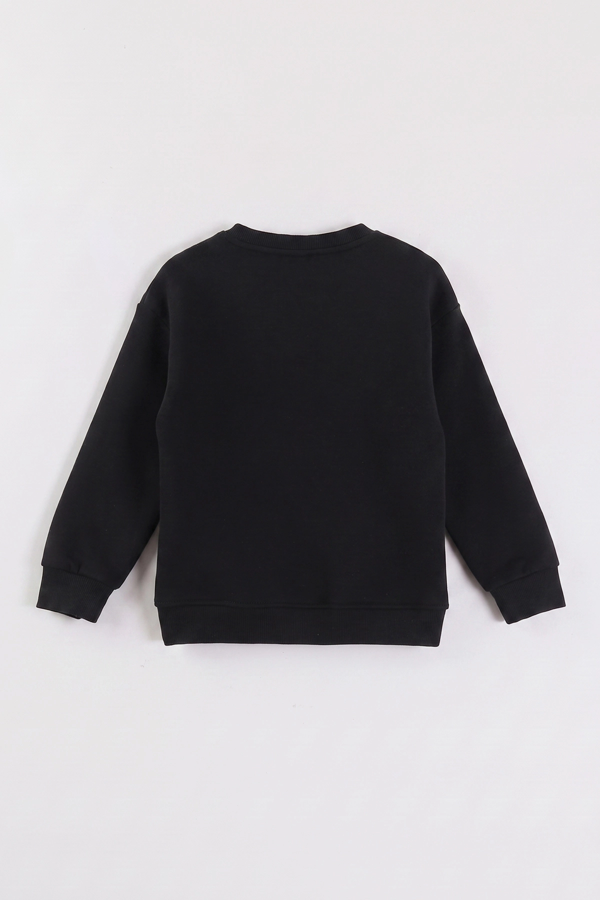Siyah (3-12 Yaş) Kiraz Nakışlı Şardonlu Kız Çocuk Sweatshirt 473989