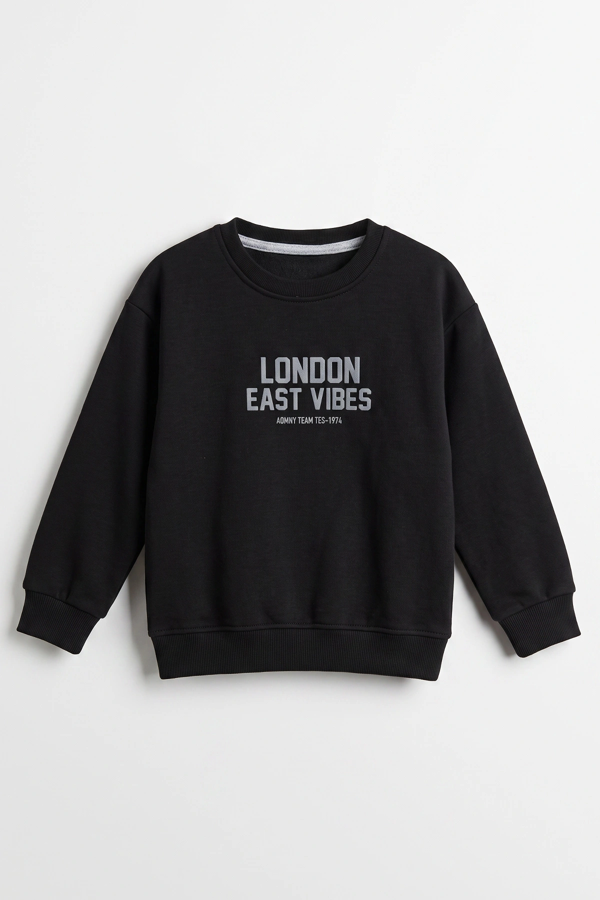 Siyah (3-12 Yaş) London  Baskılı 3 İp Şardonlu  Erkek Çocuk Sweatshirt 478993