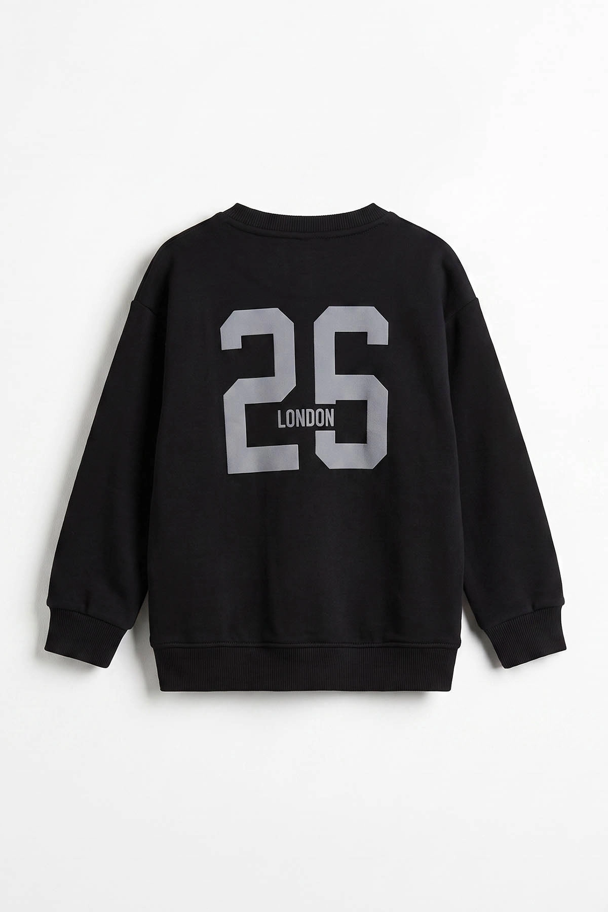 Siyah (3-12 Yaş) London  Baskılı 3 İp Şardonlu  Erkek Çocuk Sweatshirt 478993