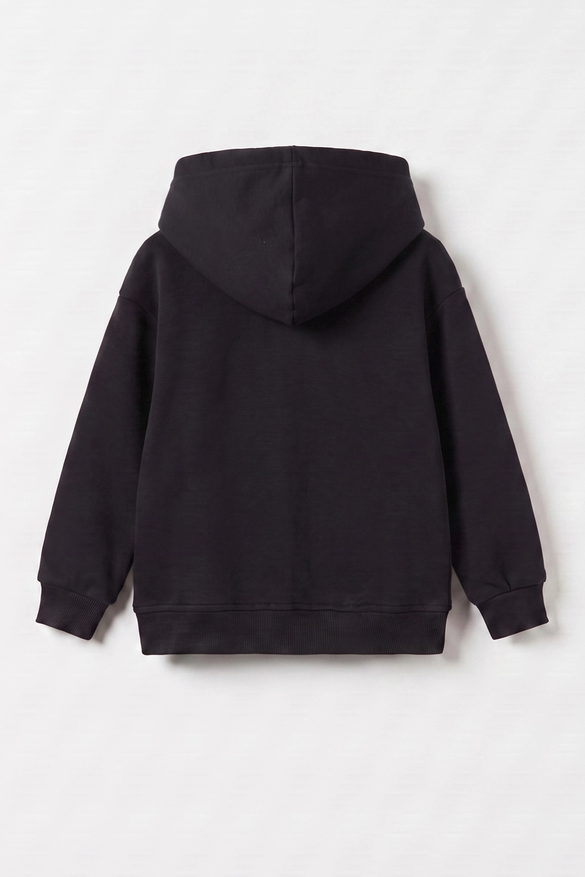 Siyah (3-12 Yaş) London Baskılı 3 İp Şardonlu Kapüşonlu Kız Çocuk Sweatshirt 473972
