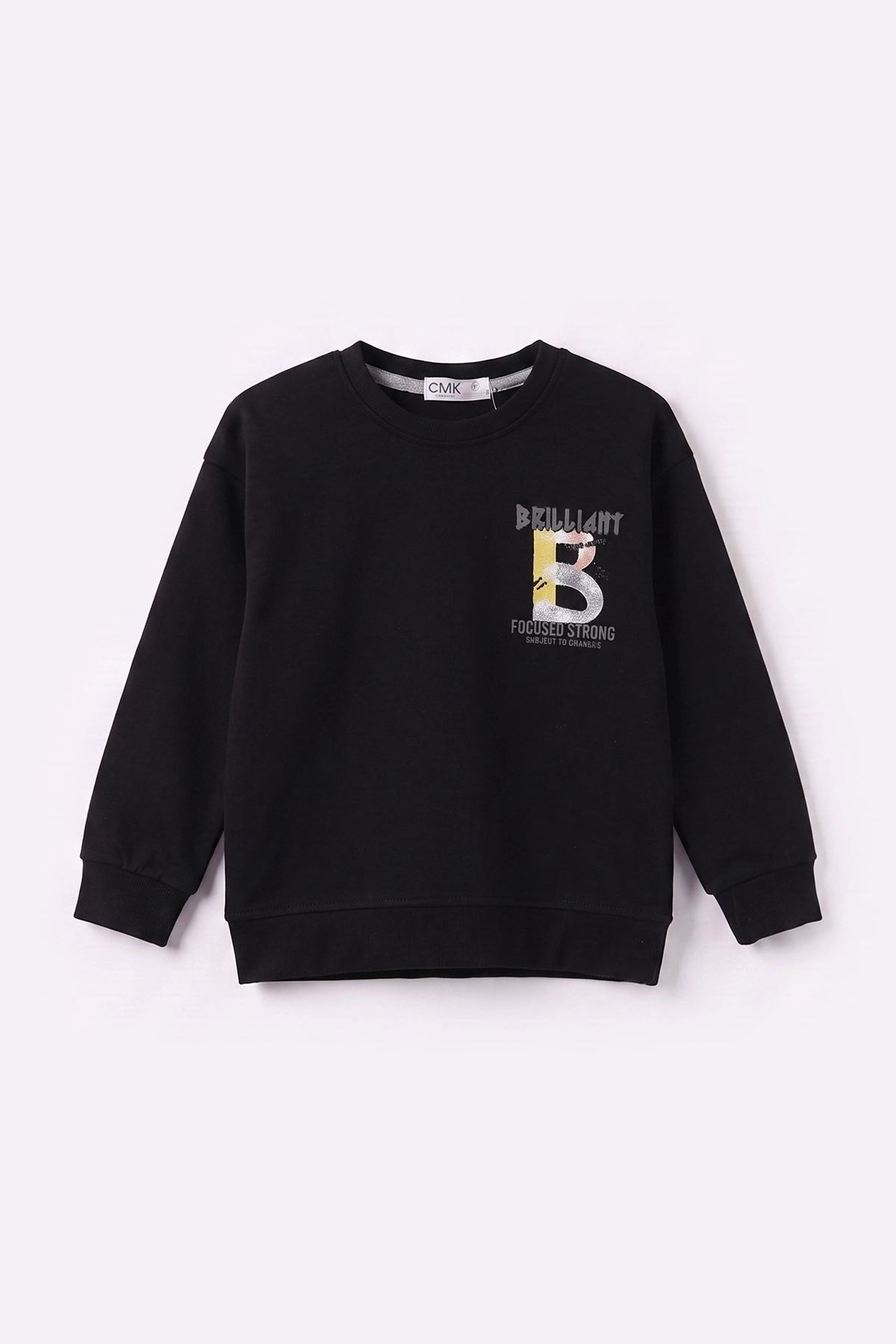 Siyah (3-12 Yaş)Baskılı 2 İp Erkek Çocuk Sweatshirt 484119