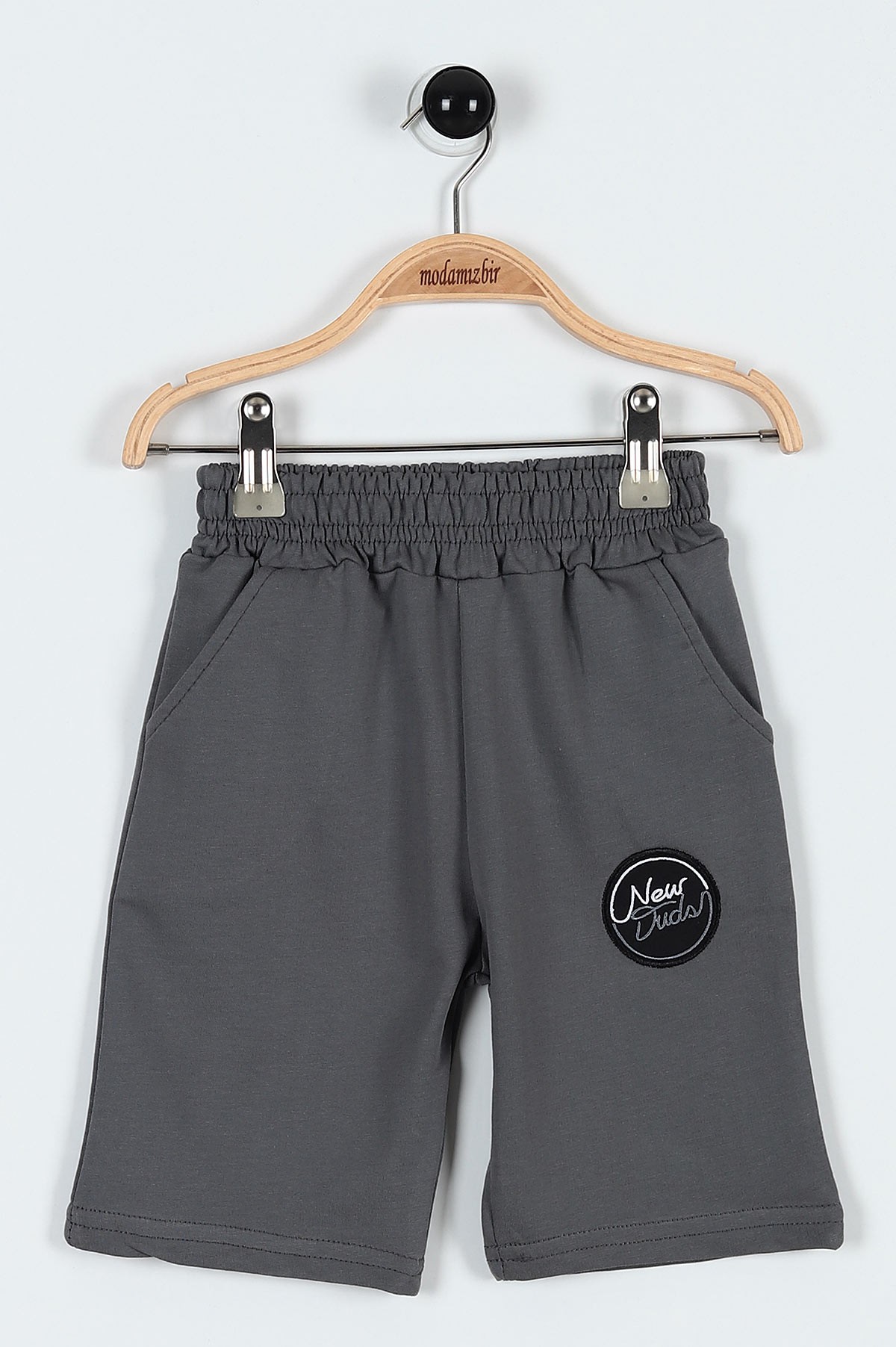 Siyah (3-6 Yaş) New Duds Nakışlı Yakalı Düğme Detaylı Erkek Bebe Takım 183588