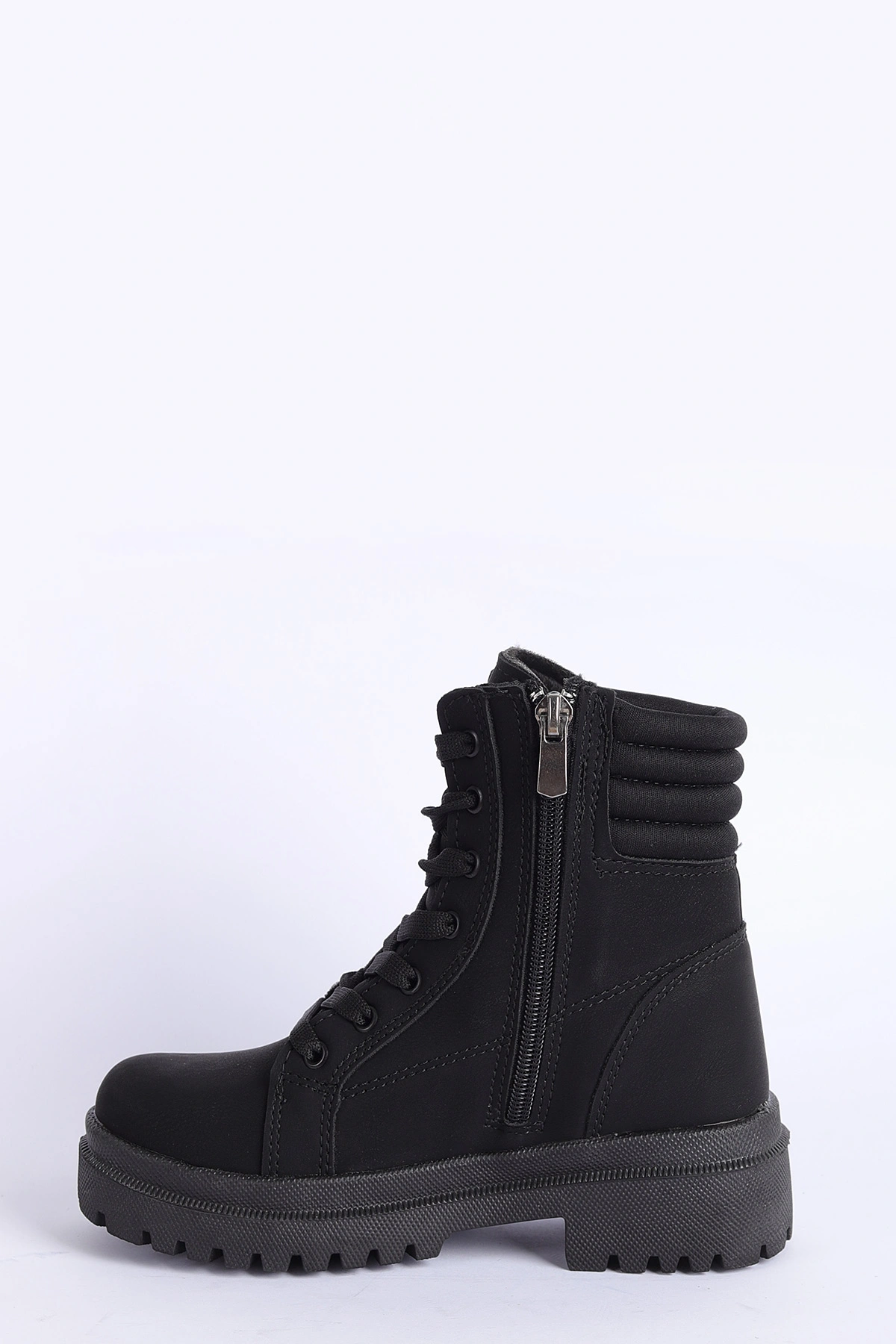Siyah (31-35 Filet) Bağcıklı Fermuarlı Süet Kız Çocuk Bot 310801