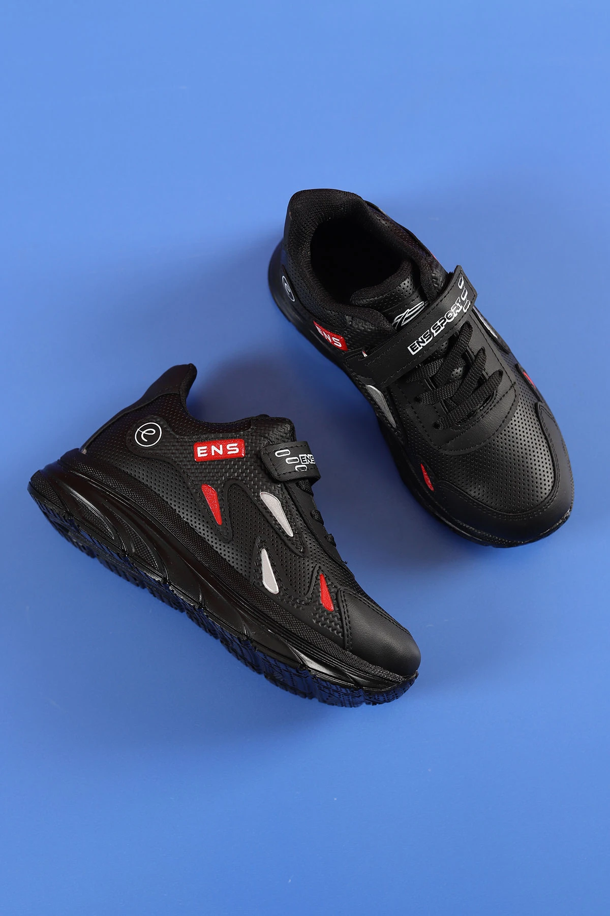 Siyah (31-35 Filet) Baskılı Kalın Taban Cırtlı Erkek Çocuk Spor Ayakkabı 228005
