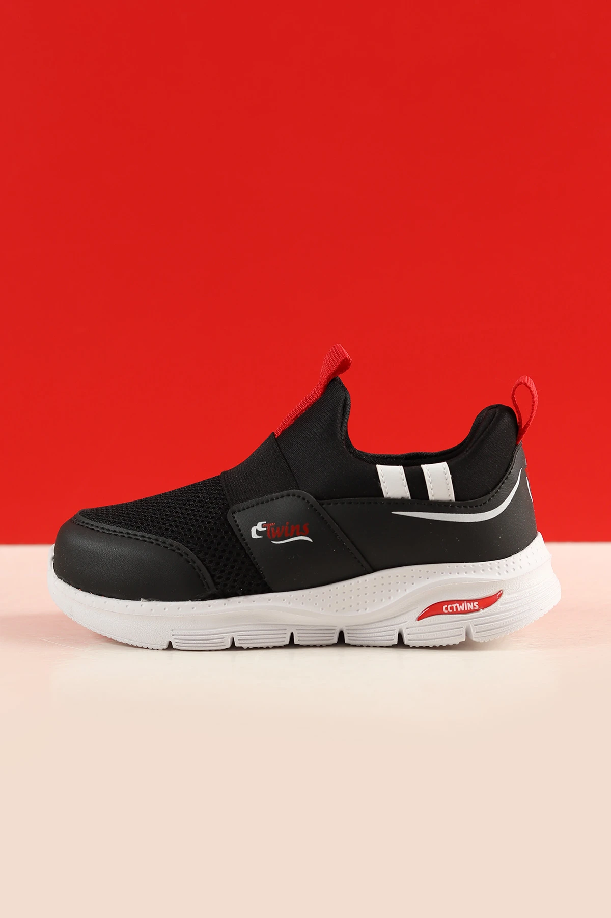 Siyah (31-35 Filet) Twins Baskılı Triko Bağcıksız  Çocuk Spor Ayakkabı 257282