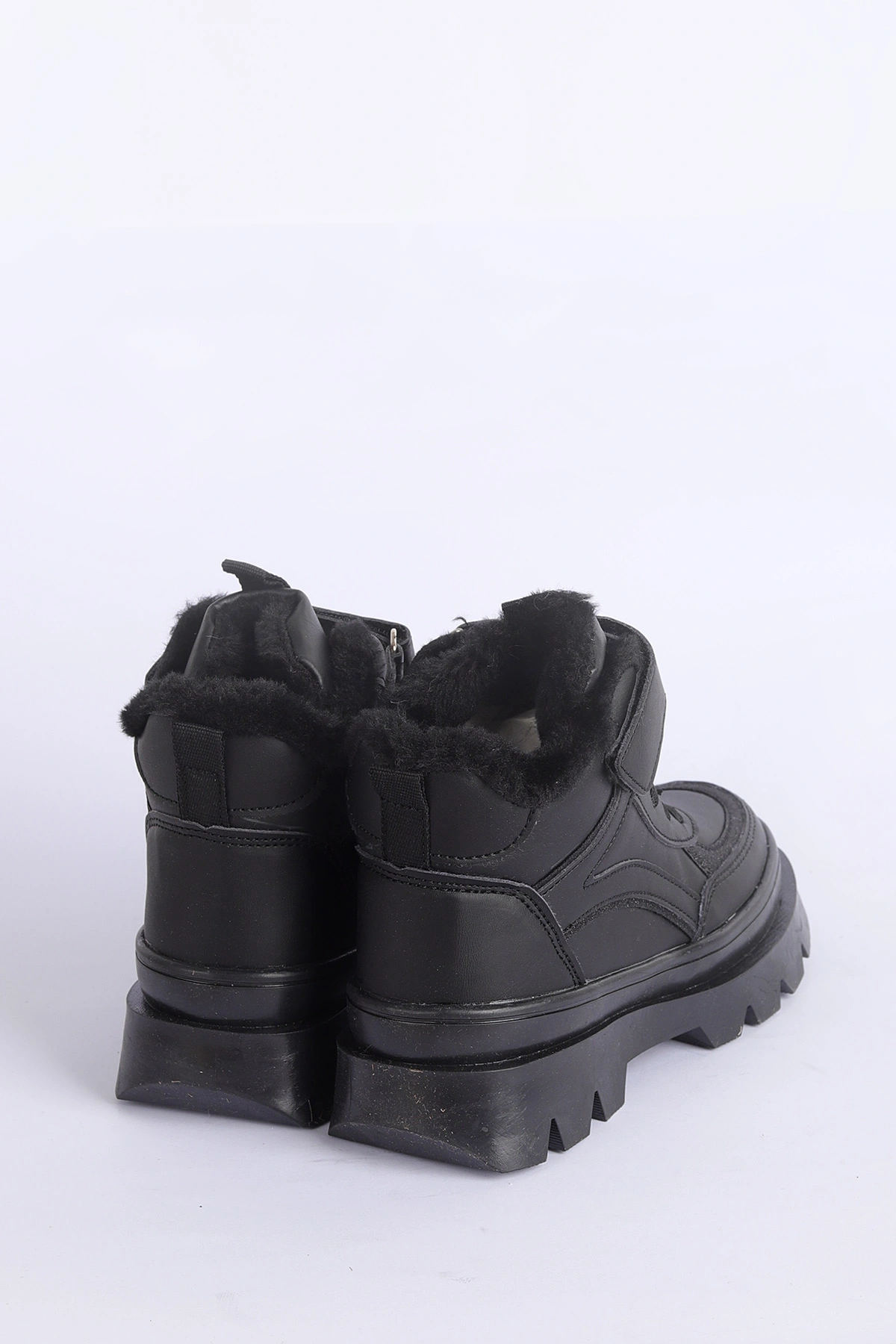 Siyah (31-35 Filet)Cırtlı Bağcıklı İçi Kürklü Bilek Kız Çocuk Bot 316450