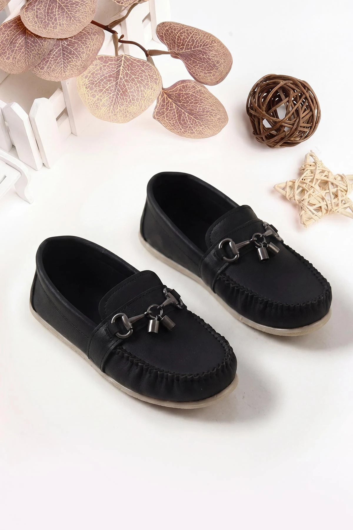 Siyah ( 31 - 36 ) Toka Detaylı Erkek Çocuk Loafer Ayakkabı 463213