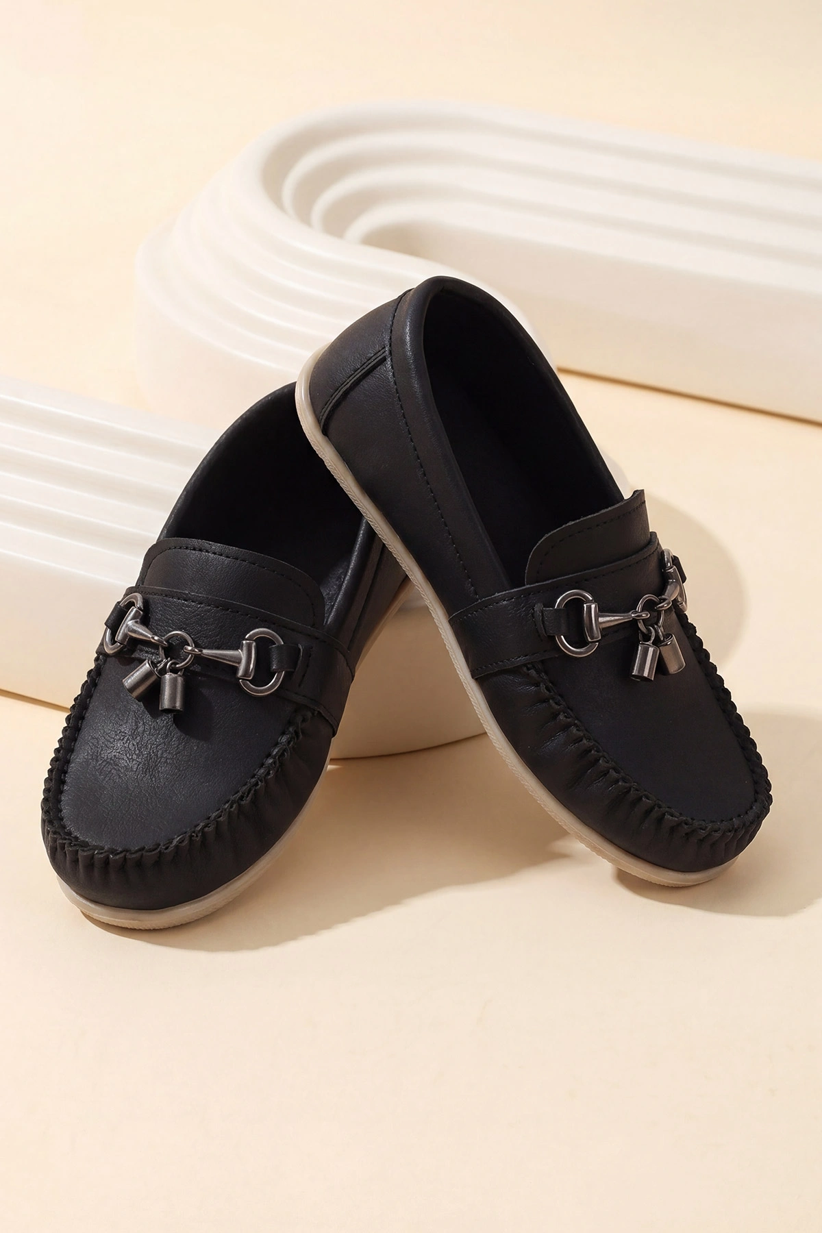 Siyah ( 31 - 36 ) Toka Detaylı Erkek Çocuk Loafer Ayakkabı 463213