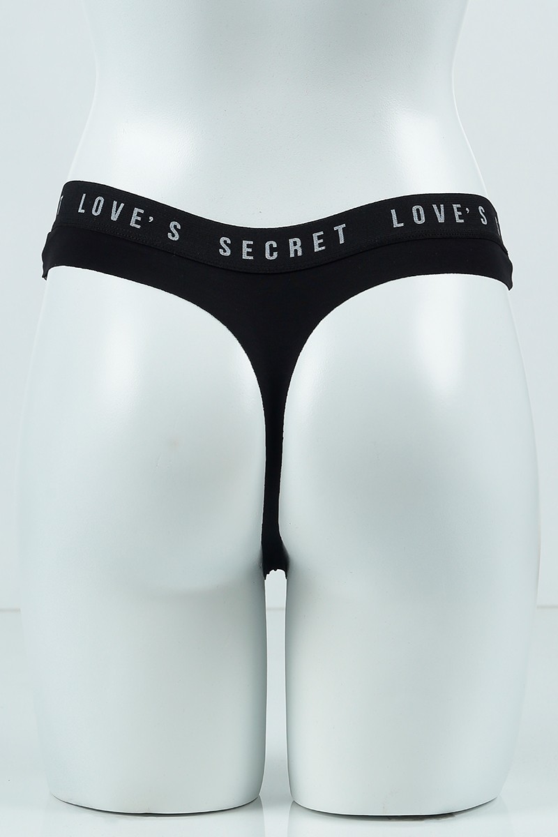 Siyah 3908 Tanga Pamuk Lazer Bel Spor Lastikli Külot 99842