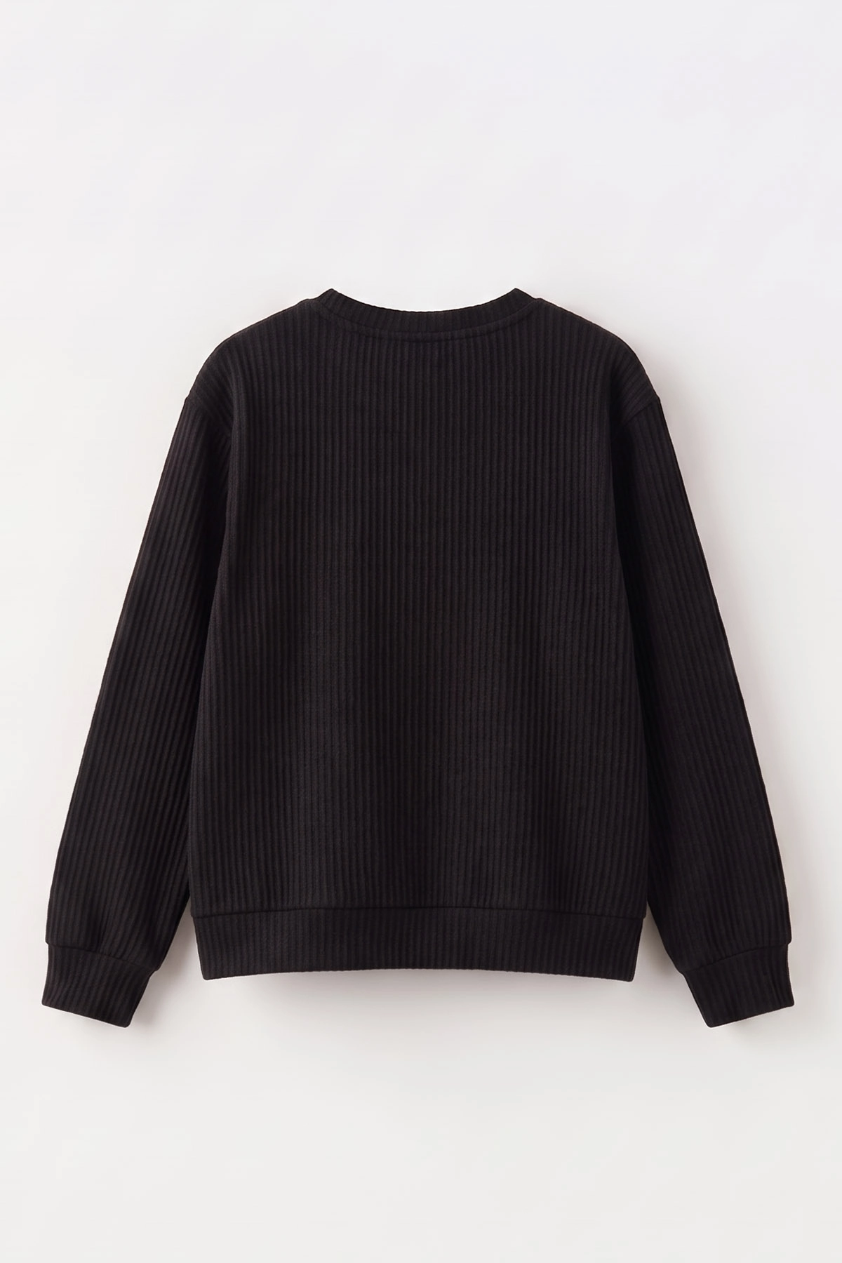 Siyah (4-12 Yaş) Kalp Nakışlı Kız Çocuk Sweat 485480