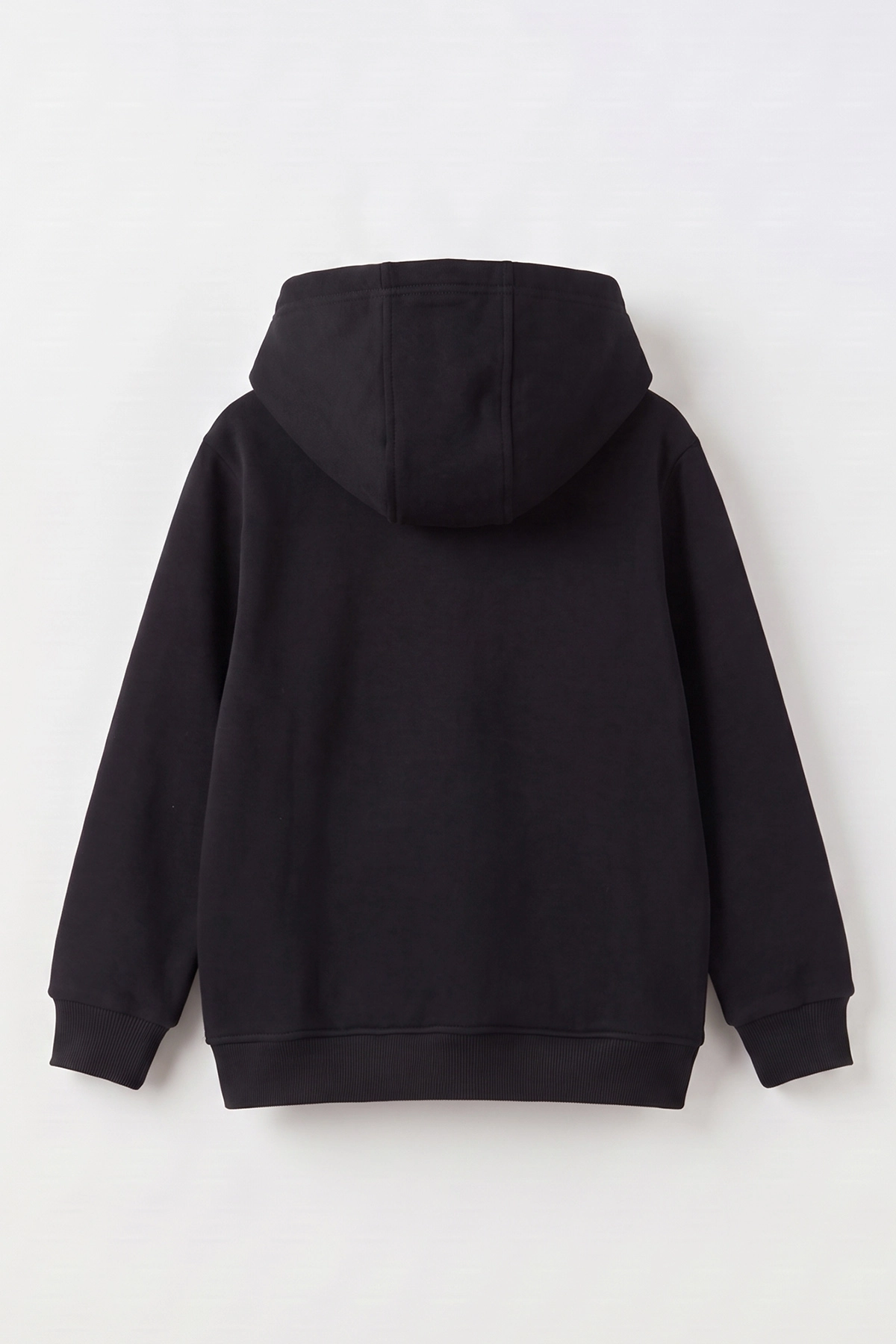 Siyah (4-12 Yaş) Karakter Nakışlı Kapüşonlu 3 İp Şardonlu Kız Çocuk Sweatshirt 495035