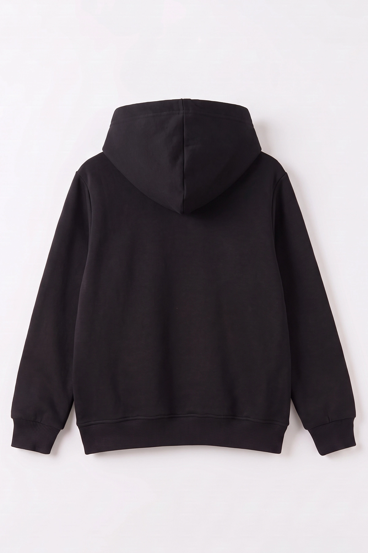 Siyah (4-12 Yaş) Love Nakışlı Kapüşonlu 3 İp Şardonlu Kız Çocuk Sweatshirt 495030