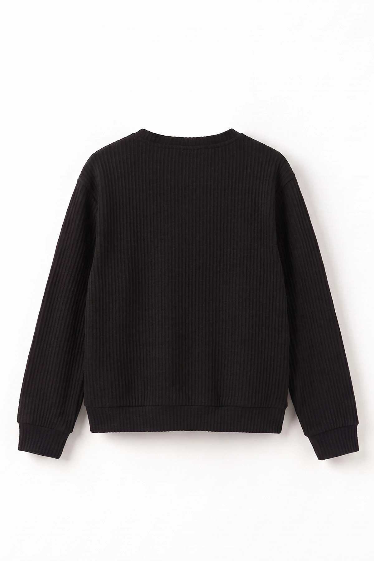 Siyah (4-12 Yaş) Süzene Kiraz Nakışlı Kız Çocuk Sweat 485483