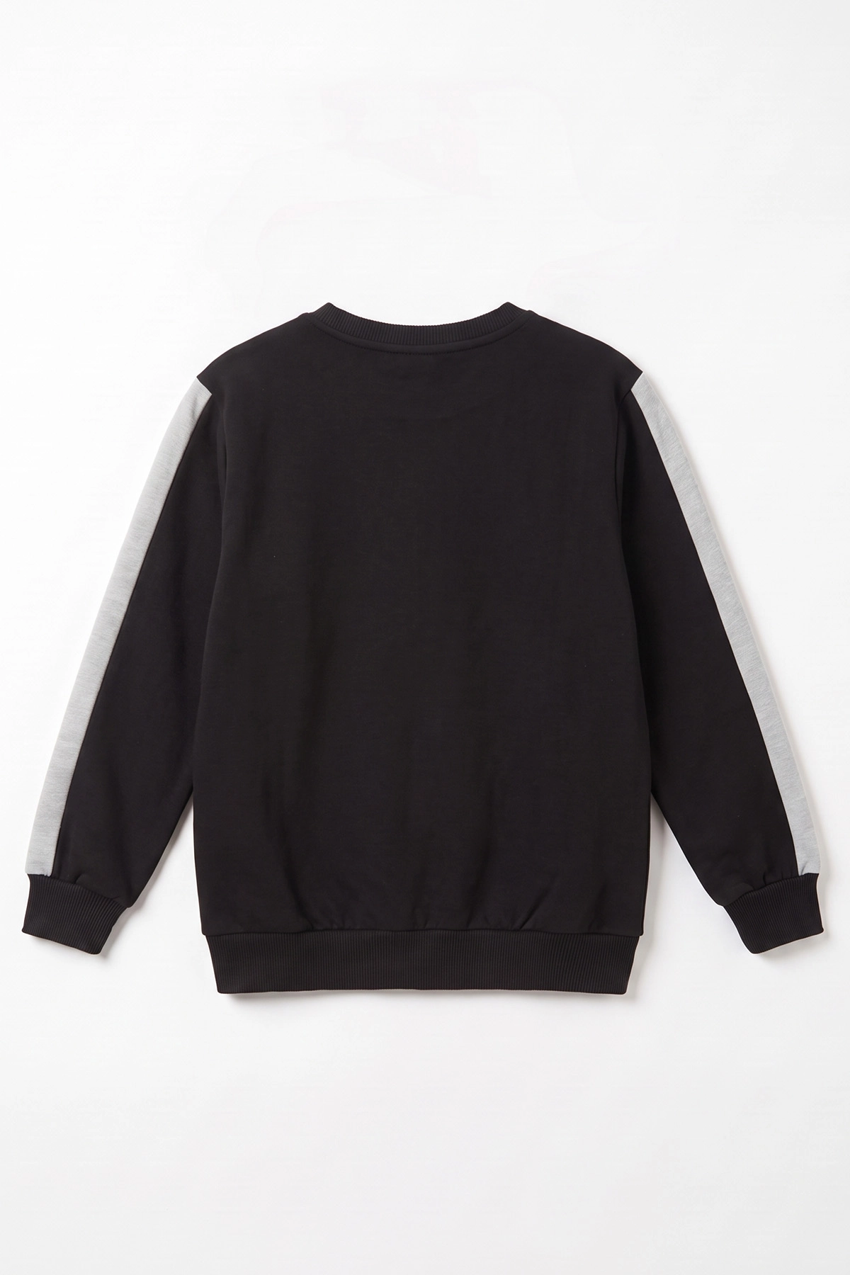 Siyah (4-12 Yaş)Kol Parçalı  2 İp Erkek Çocuk Sweatshirt 493695