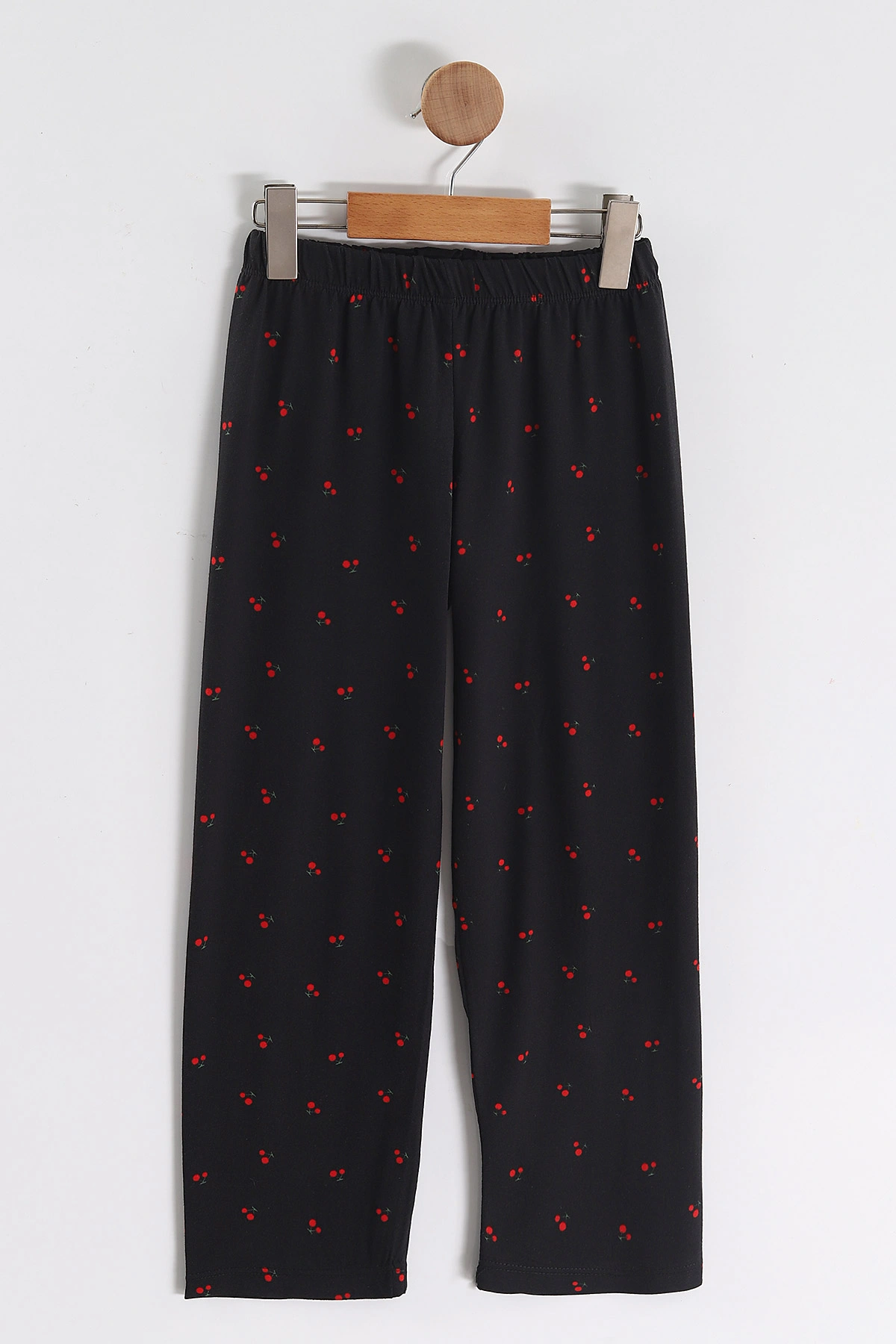Siyah (4-16 Yaş)Kiraz Desenli Kız Çocuk Pijama Takım 466321