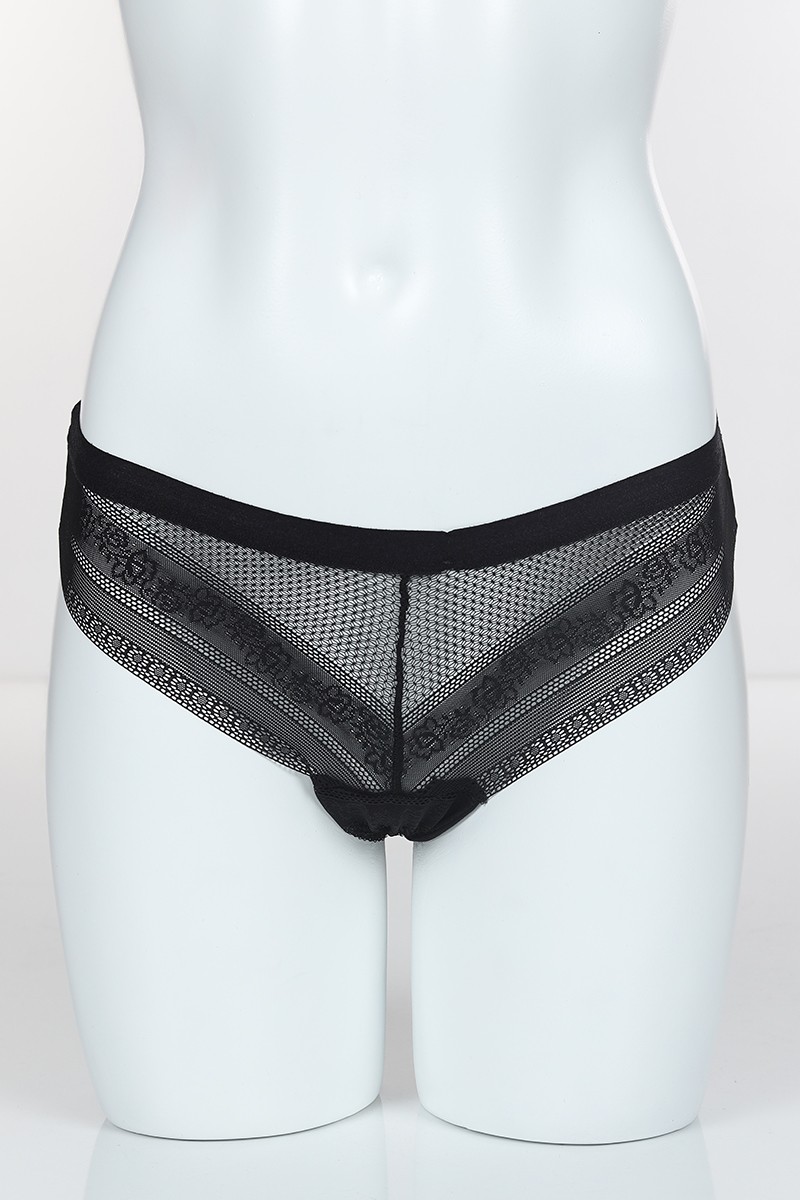 Siyah 4136 Brazilian Bikini Ön Bant Arka Mikro Külot 102392