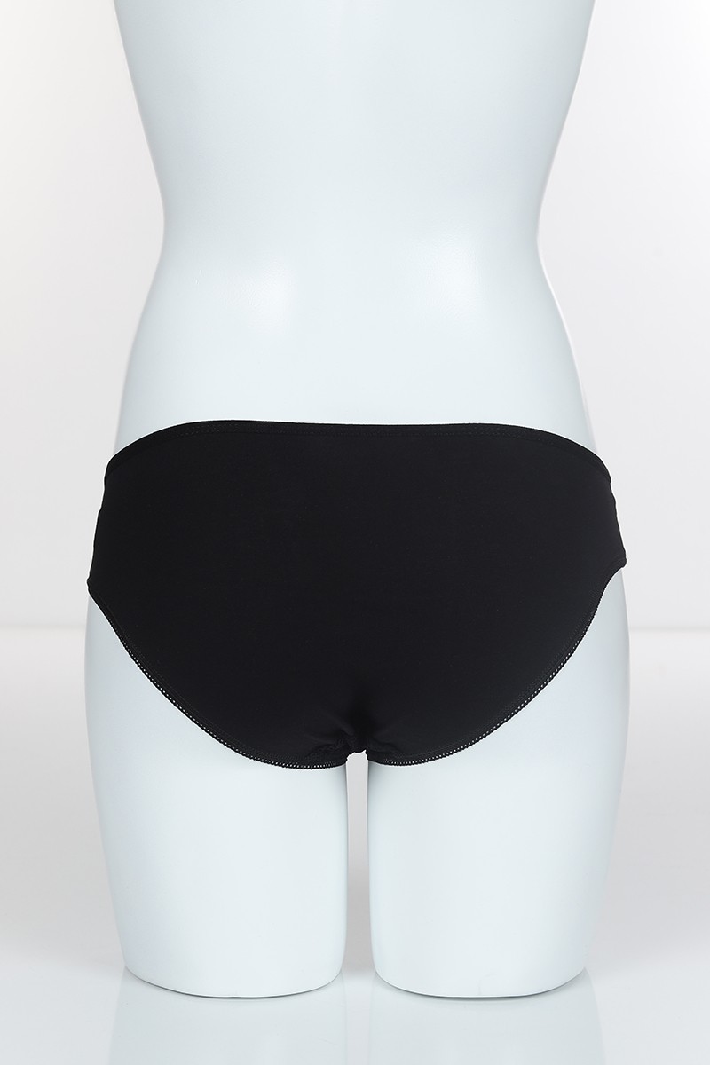Siyah 4280 Bikini Ön Kareli Bant Arka Pamuk Külot 101754
