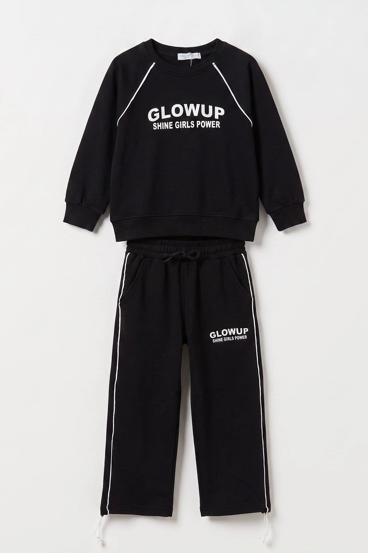 Siyah (5-10 Yaş) Glow Up Baskılı Biyeli Oysho Kız Çocuk Mevsimlik Takım 481788