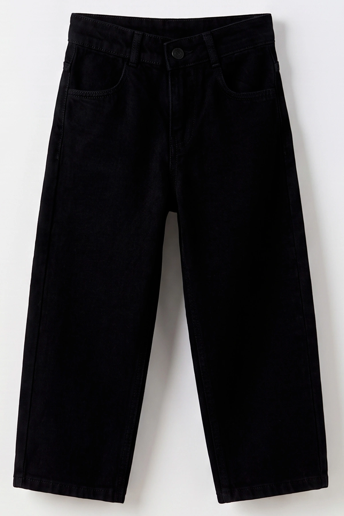 Siyah (5-12 Yaş) Baggy  Erkek  Çocuk Kot Pantolon 490858