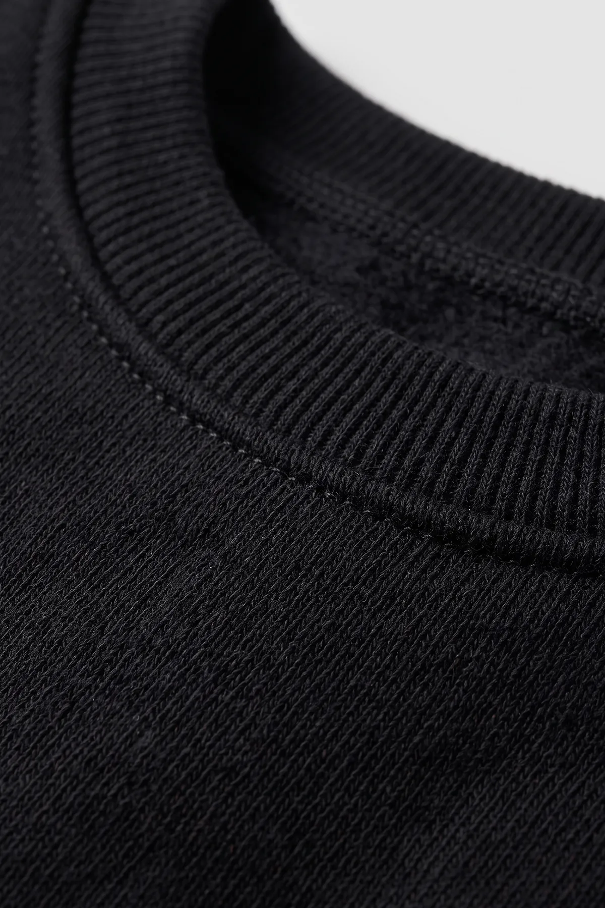 Siyah (5-12 Yaş) Baskısız   Düz 3 İp Şardonlu Erkek Çocuk Sweatshirt 483583