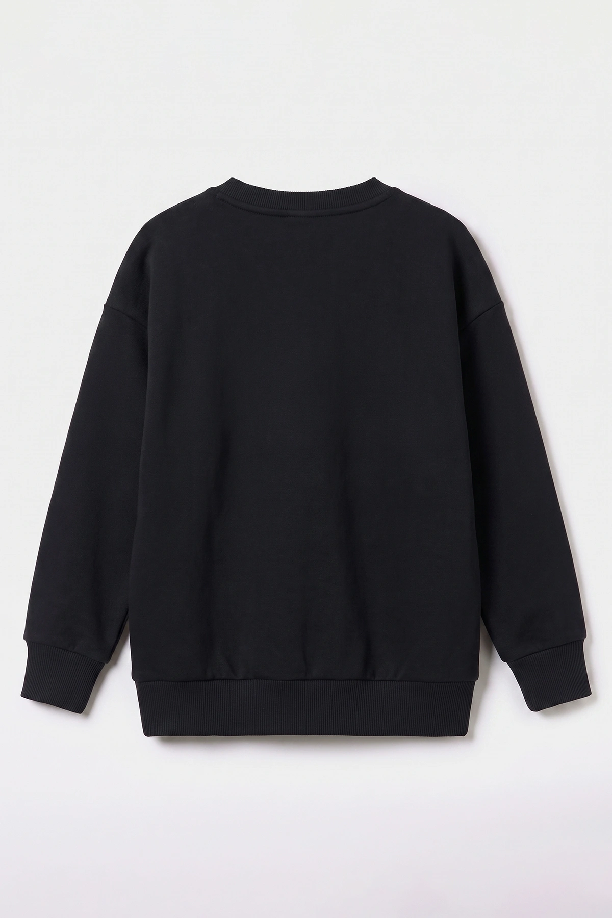 Siyah (5-12 Yaş) Baskısız   Düz 3 İp Şardonlu Erkek Çocuk Sweatshirt 483583