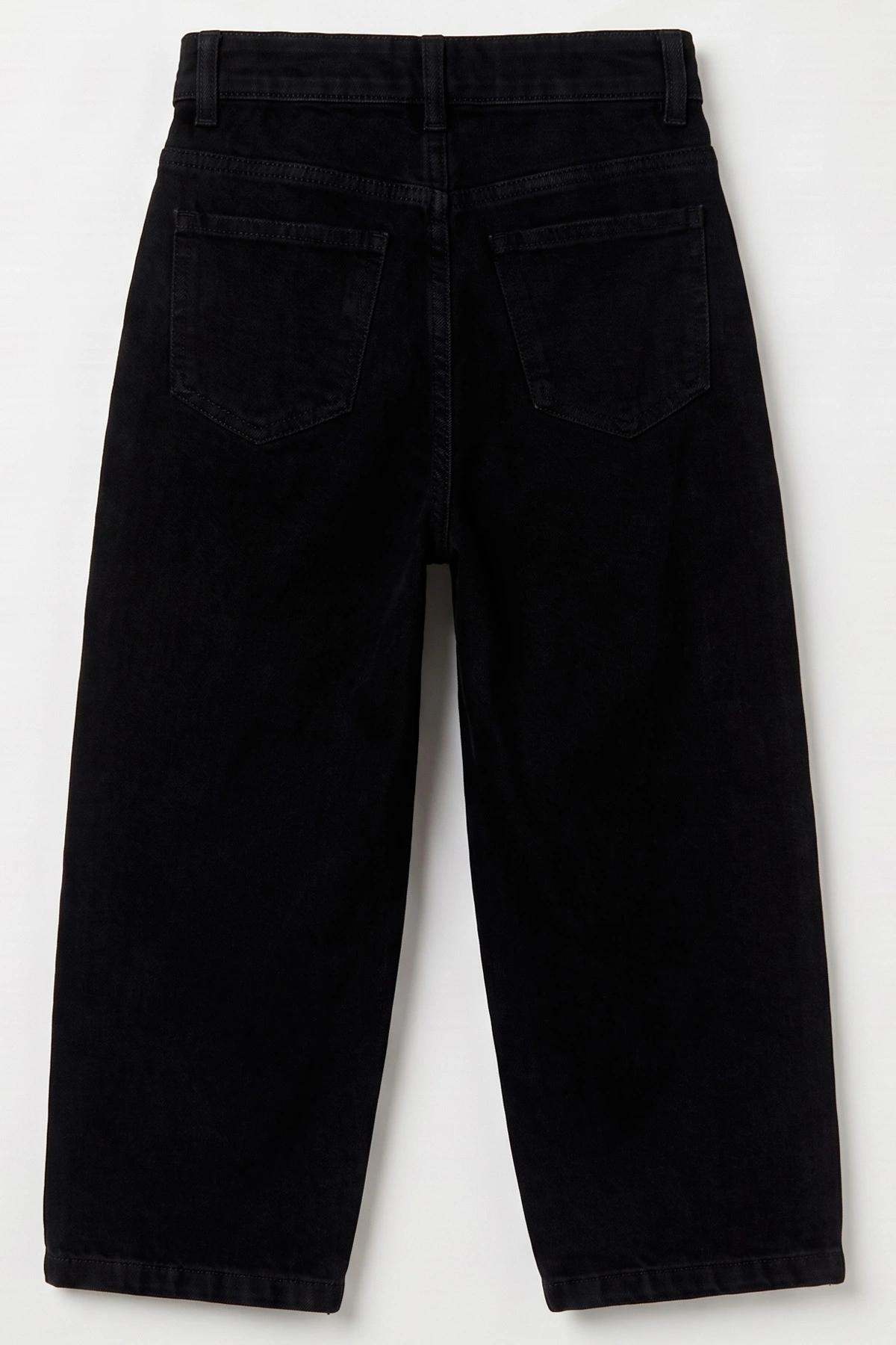 Siyah (5-12 Yaş) Pensli Baggy Erkek Çocuk Kot Pantolon 490867