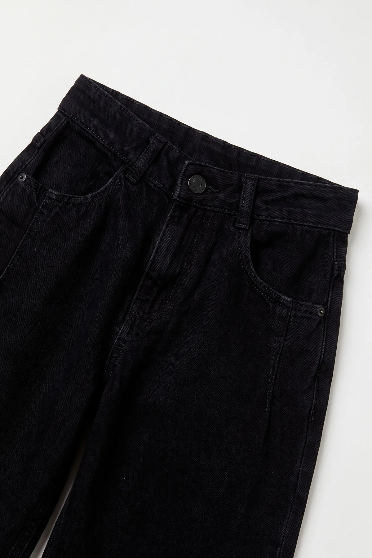 Siyah (5-12 Yaş) Pensli Baggy Erkek Çocuk Kot Pantolon 490867