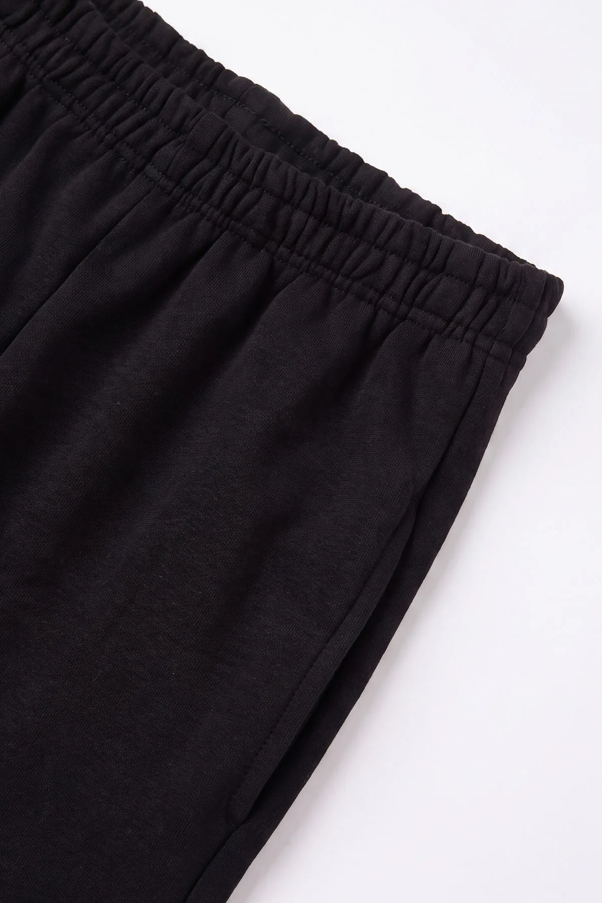 Siyah (5-13 Yaş) Beli Lastikli Bol Paça 3 İp Kız Çocuk Eşofman Altı 487014