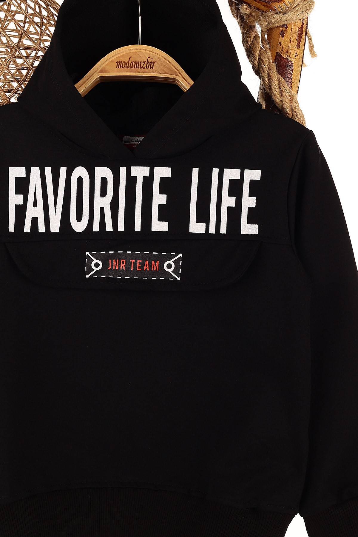 Siyah (5-8 Yaş) Favorıte Life Kapşonlu Erkek Çocuk Sweat 148957